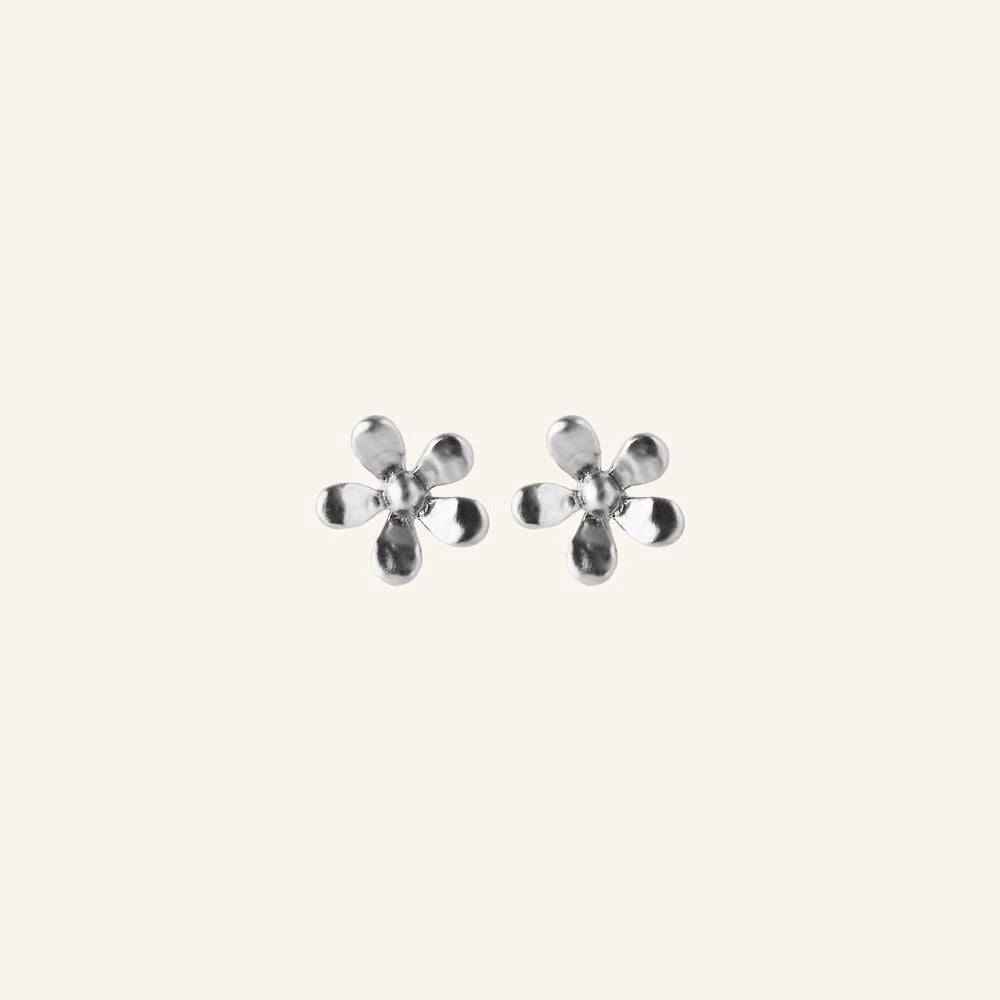 Wild Poppy Stud Earrings in Silver by Pernille Corydon | Lifestory