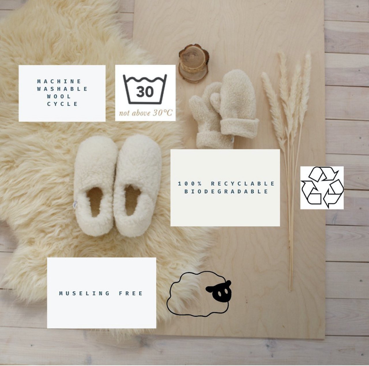 Unisex Siberian Slippers | Graphite & Natural | 5 Sizes | Merino Wool | by Yoko Wool - Lifestory - Yoko Wool