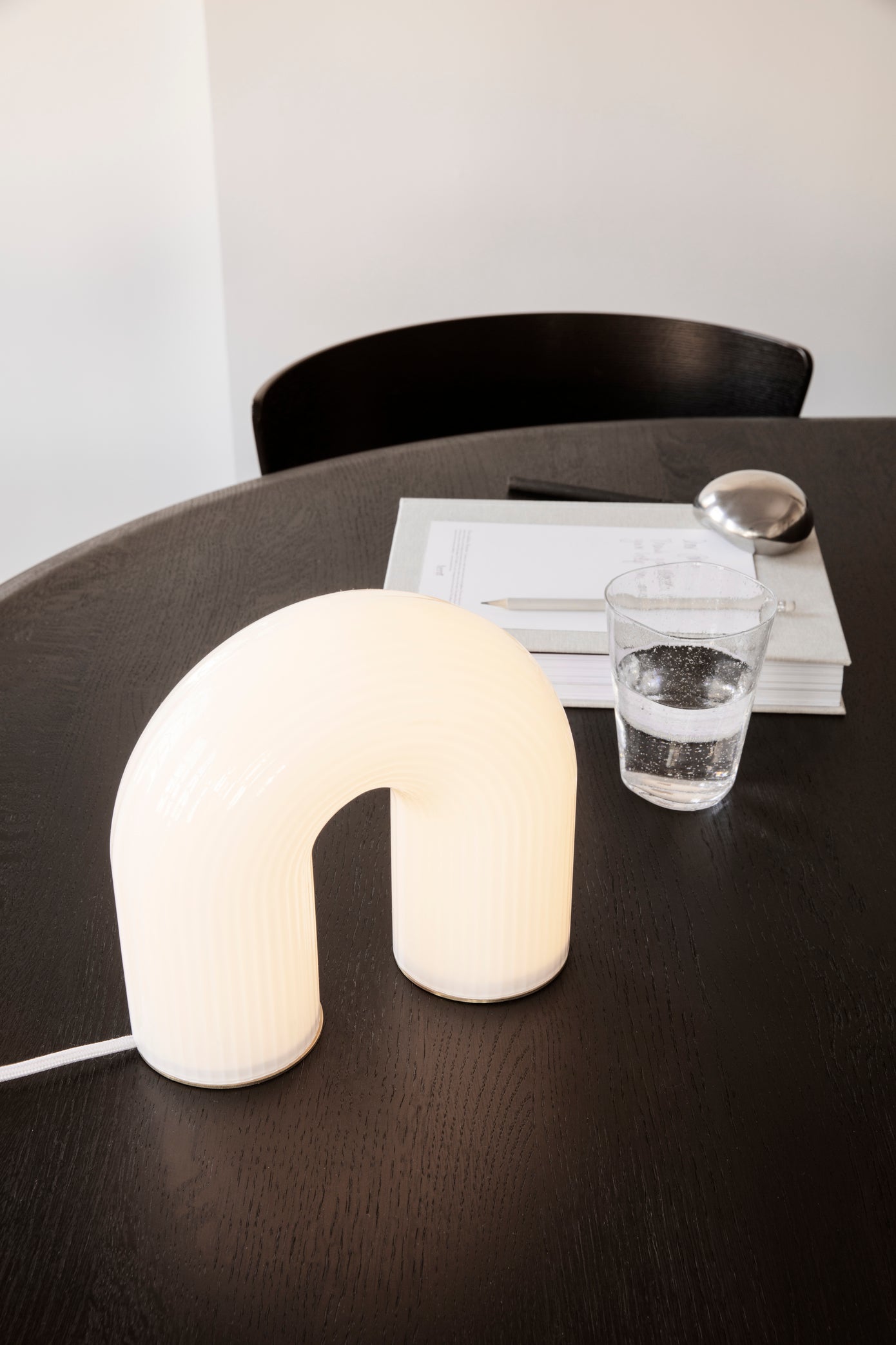 Vuelta arch lamp | White | Reeded Glass - Lifestory - ferm LIVING