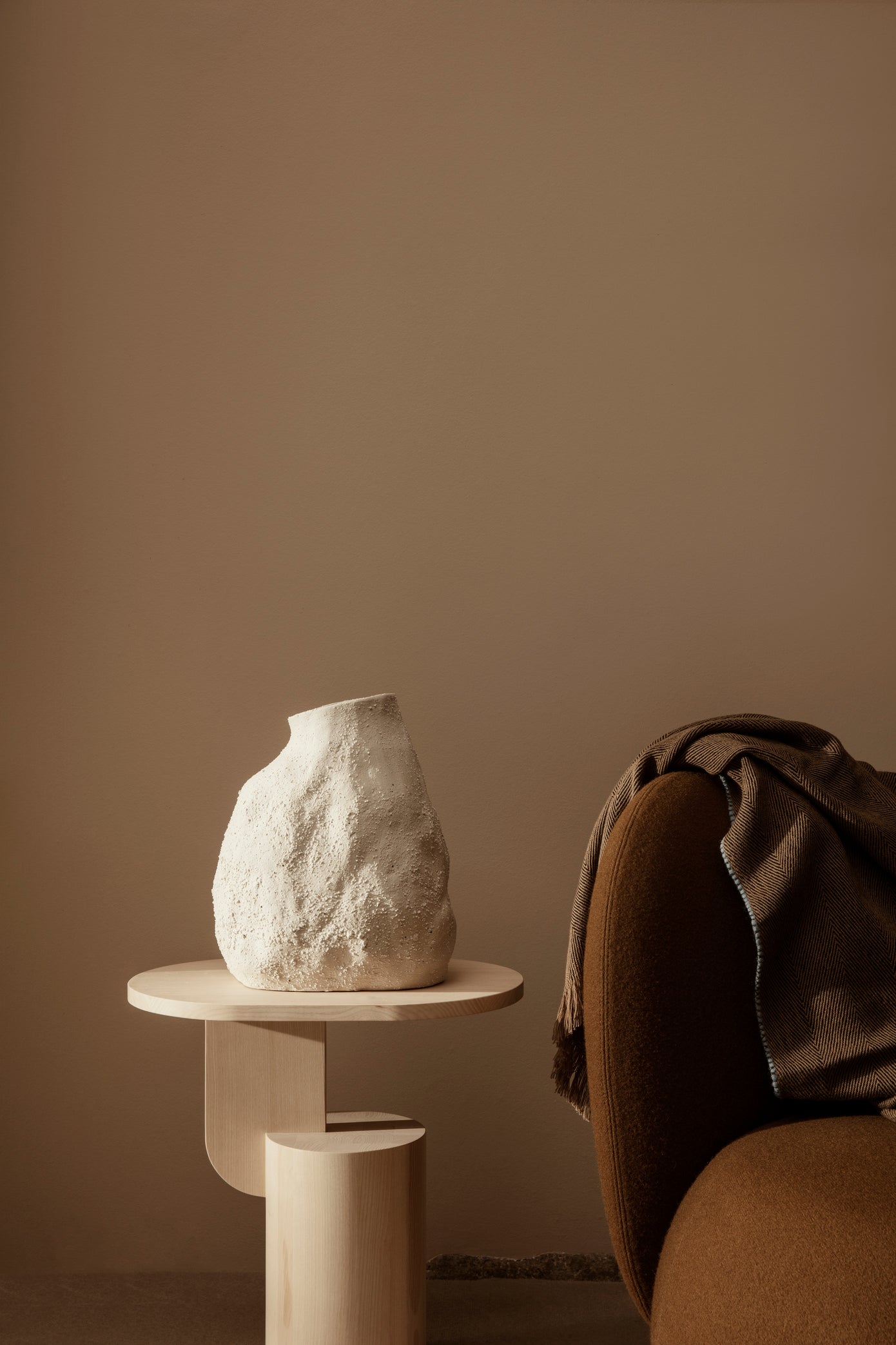 Herringbone blanket in cotton lambswool | Sugar Kelp - Lifestory - ferm LIVING