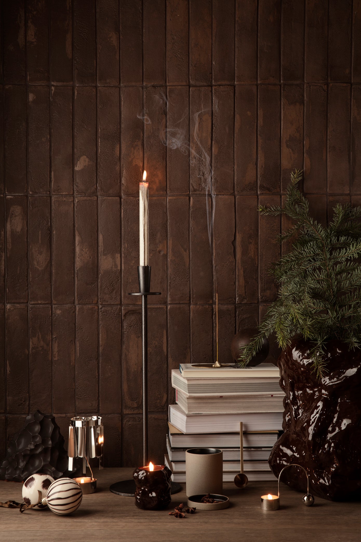 Scented Advent Candles Set of 4 | White or Red/Brown - Lifestory - ferm LIVING