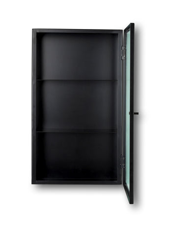 Glass Cabinet | Haze Reeded-Glass Wall Cabinet in Black - Lifestory - ferm Living