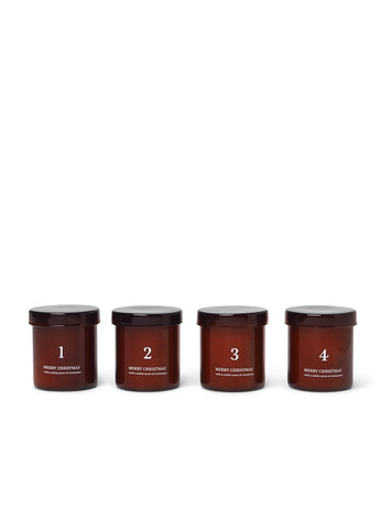 Scented Advent Candles Set of 4 | White or Red/Brown - Lifestory - ferm LIVING