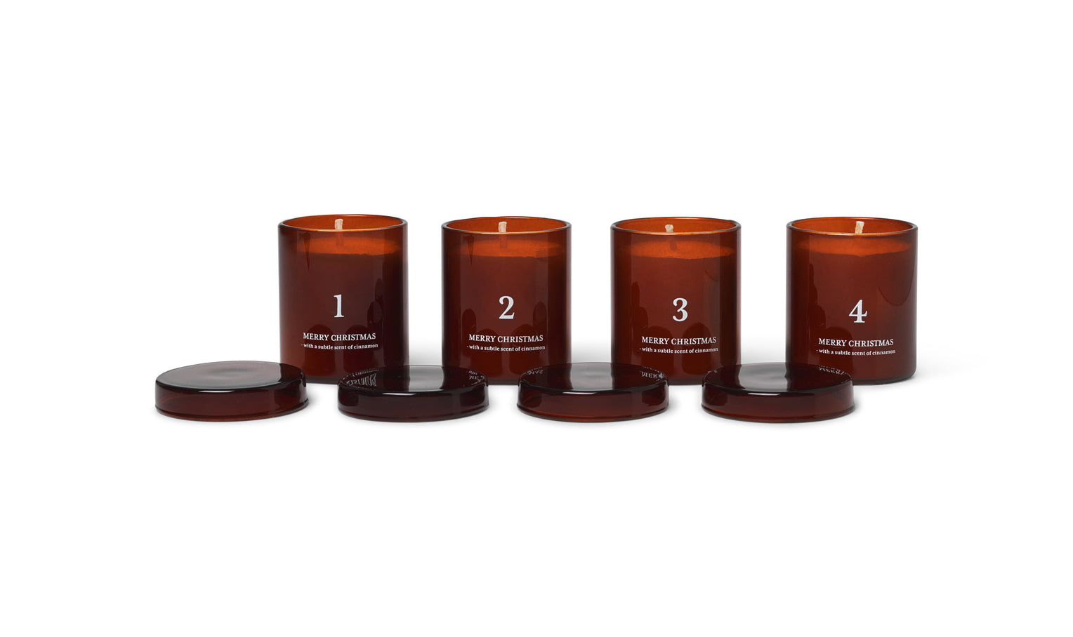 Scented Advent Candles Set of 4 | White or Red/Brown - Lifestory - ferm LIVING