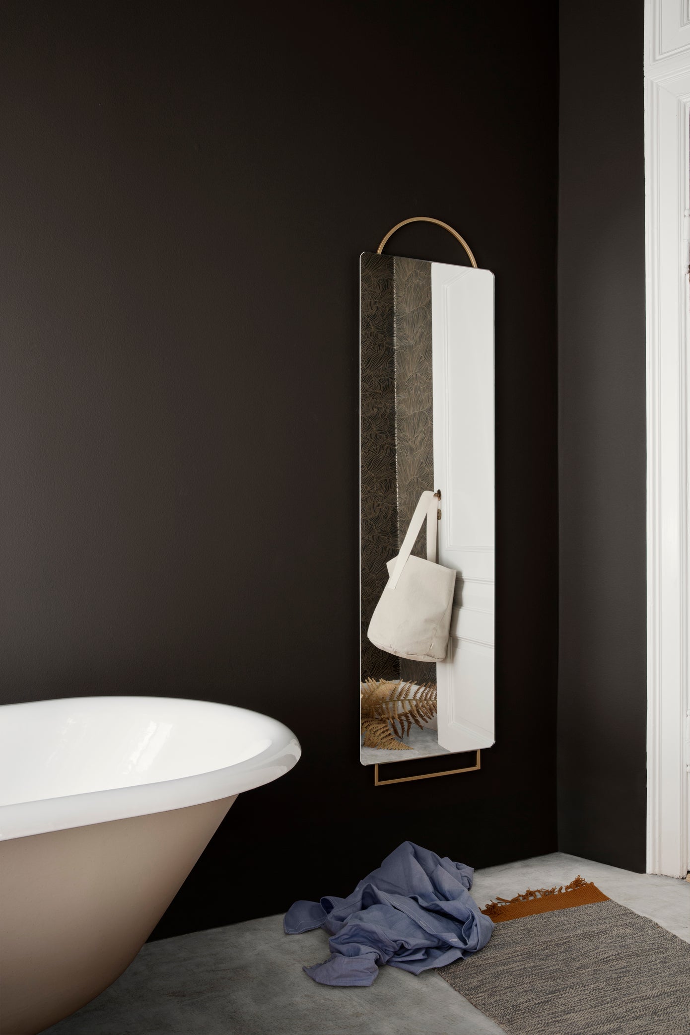 Full Length Wall-Hung Adorn Mirror | Black | by ferm Living - Lifestory