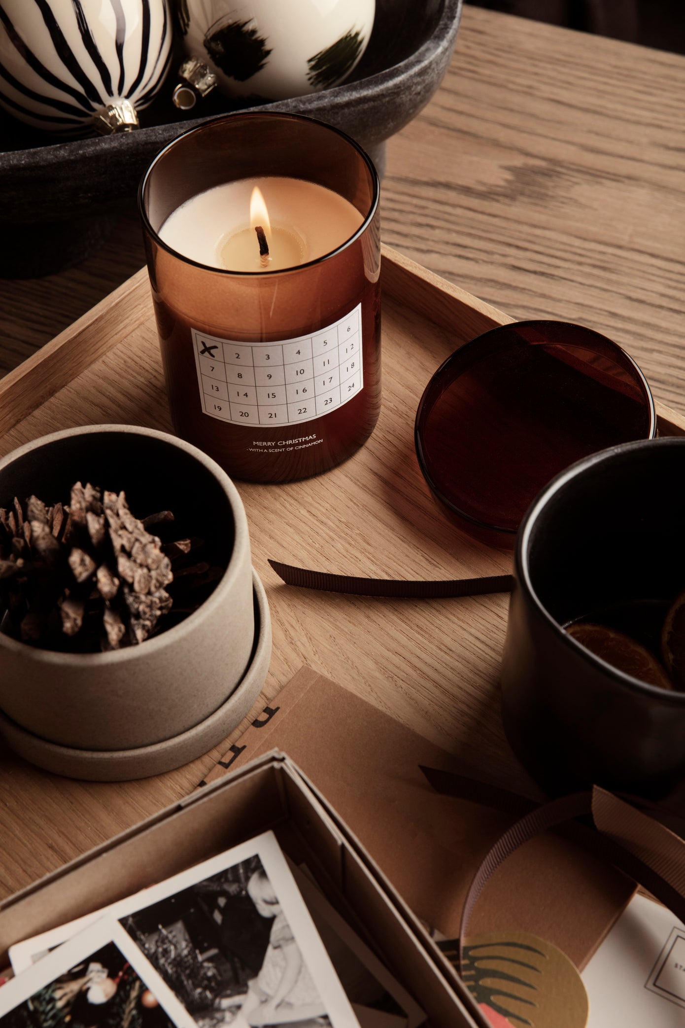 Advent Christmas candle in Red Brown | cinnamon scent - Lifestory