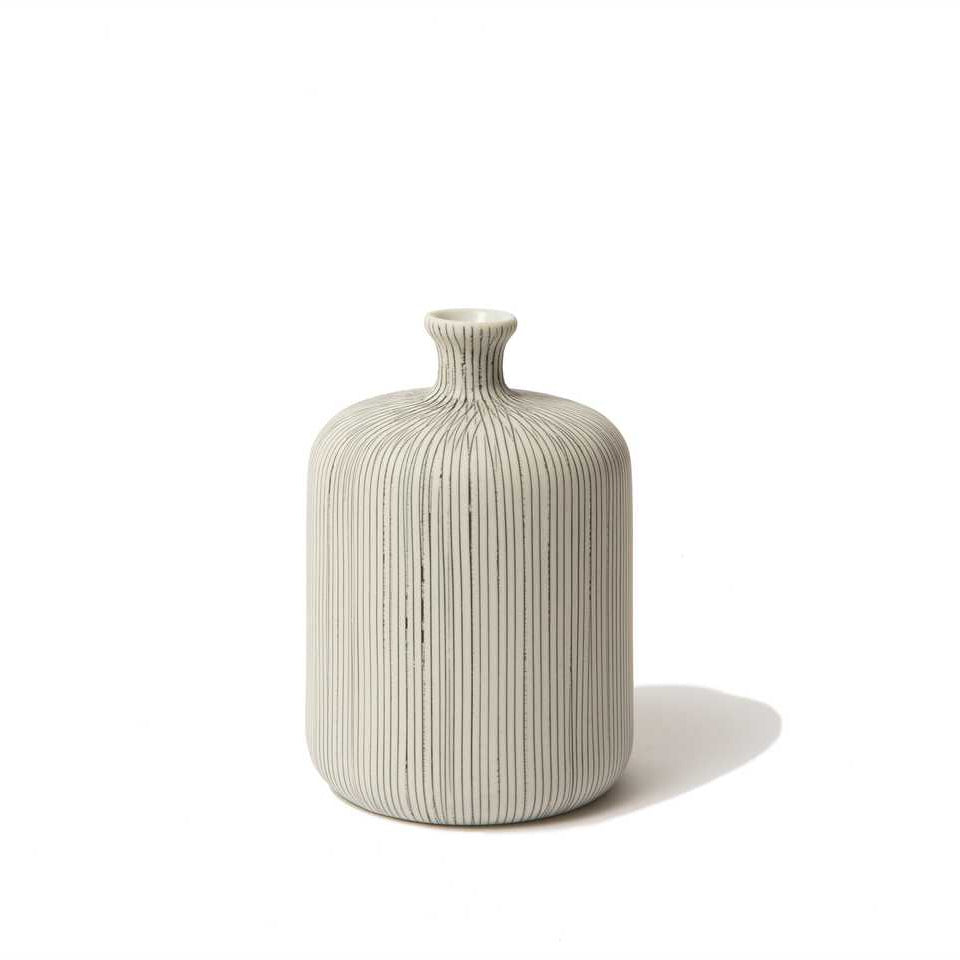Bottle Vase in Grey Stripe - Medium - with gift box by Lindform - Lifestory - Lindform