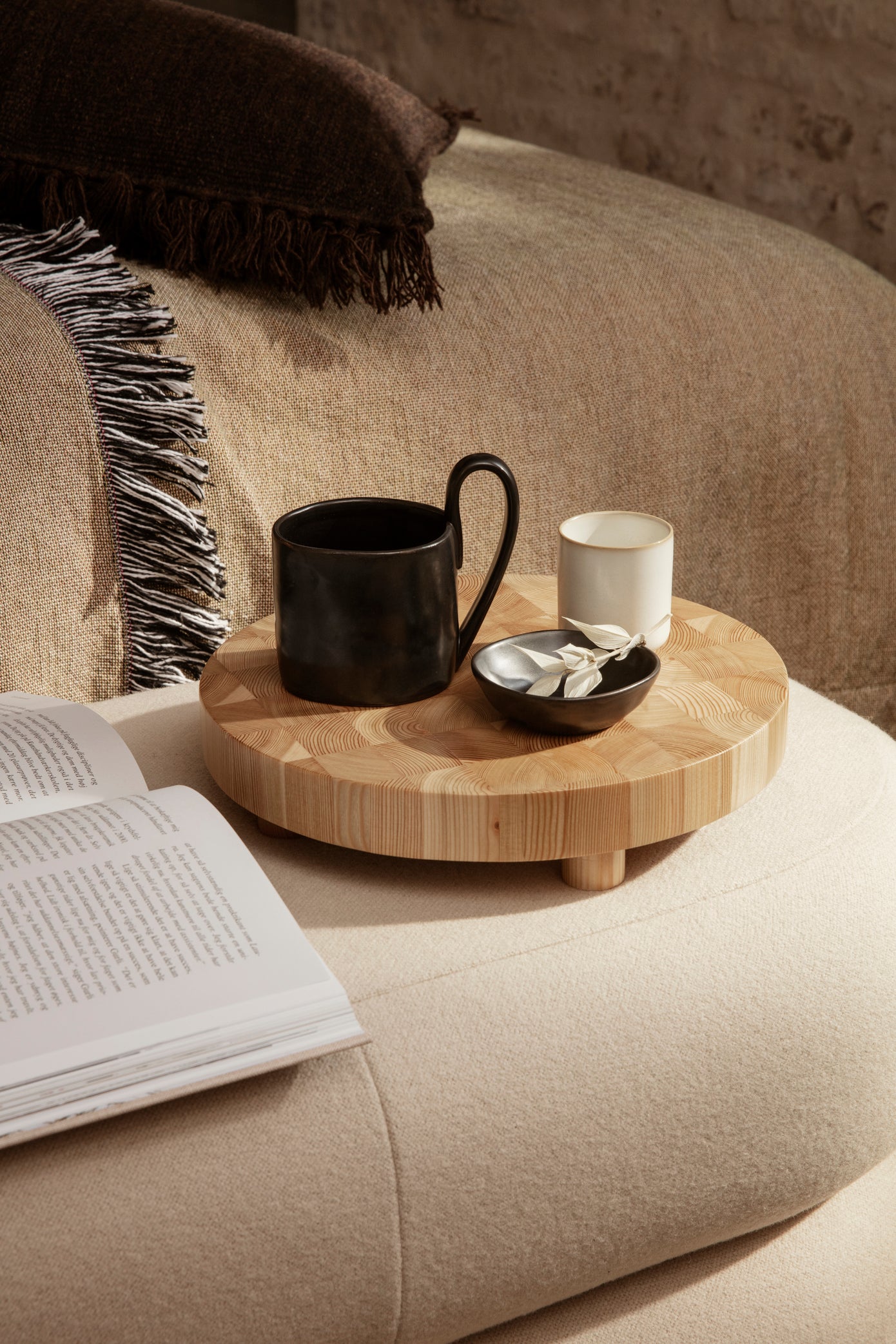 Small Round Chess Cutting Board | Larch Wood | by ferm Living - Lifestory - ferm Living