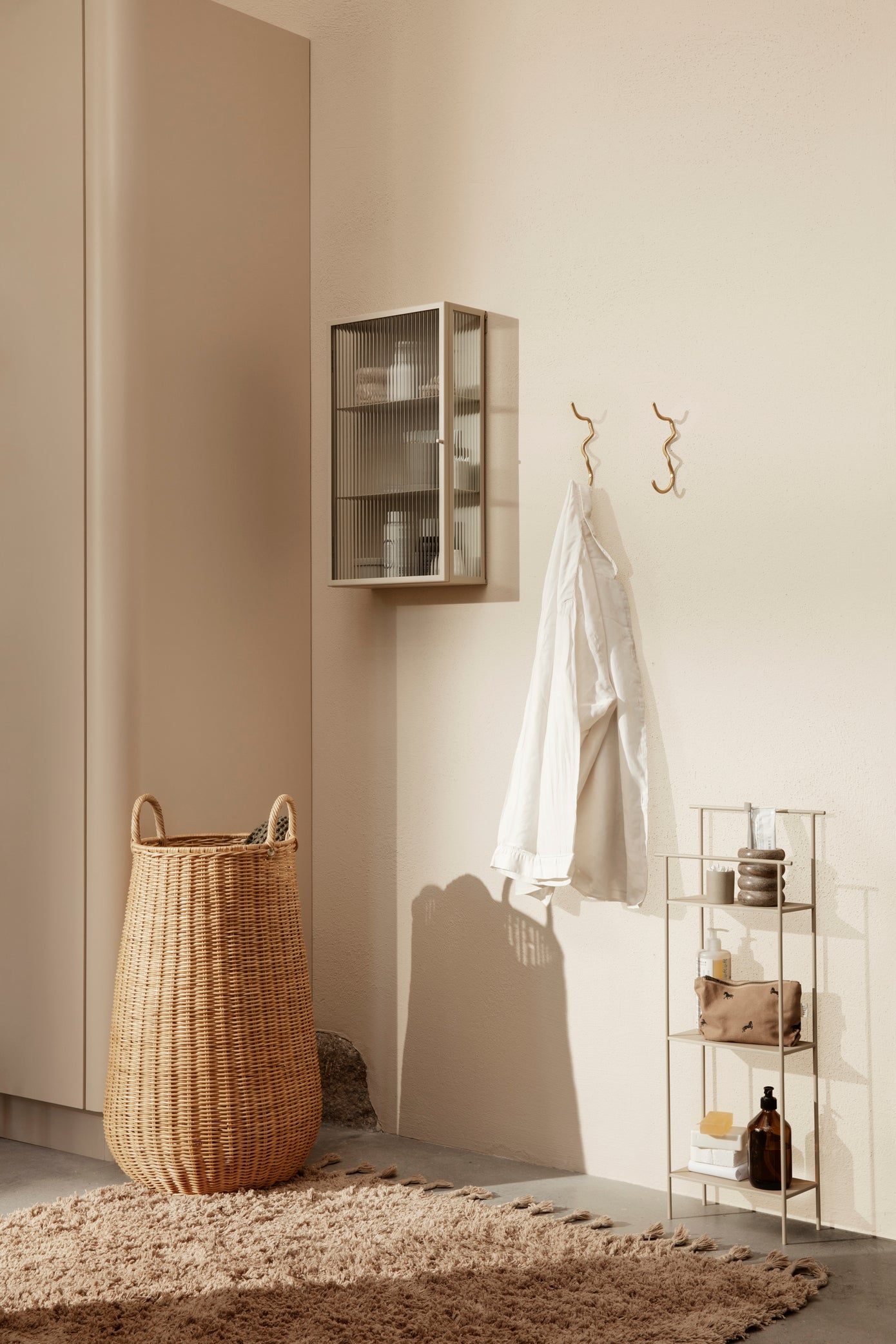 Wall Cabinet | Haze Reeded Glass Cabinet - Lifestory - ferm Living