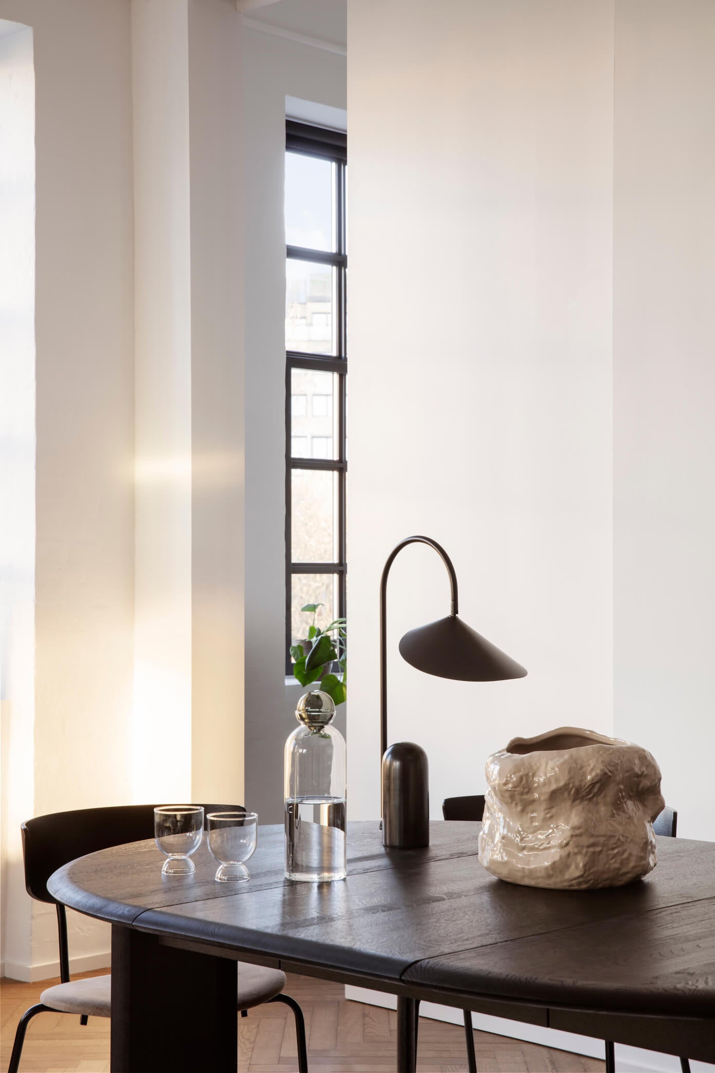 Arum Table Lamp | Black/Black Marble | by ferm Living - Lifestory - ferm LIVING