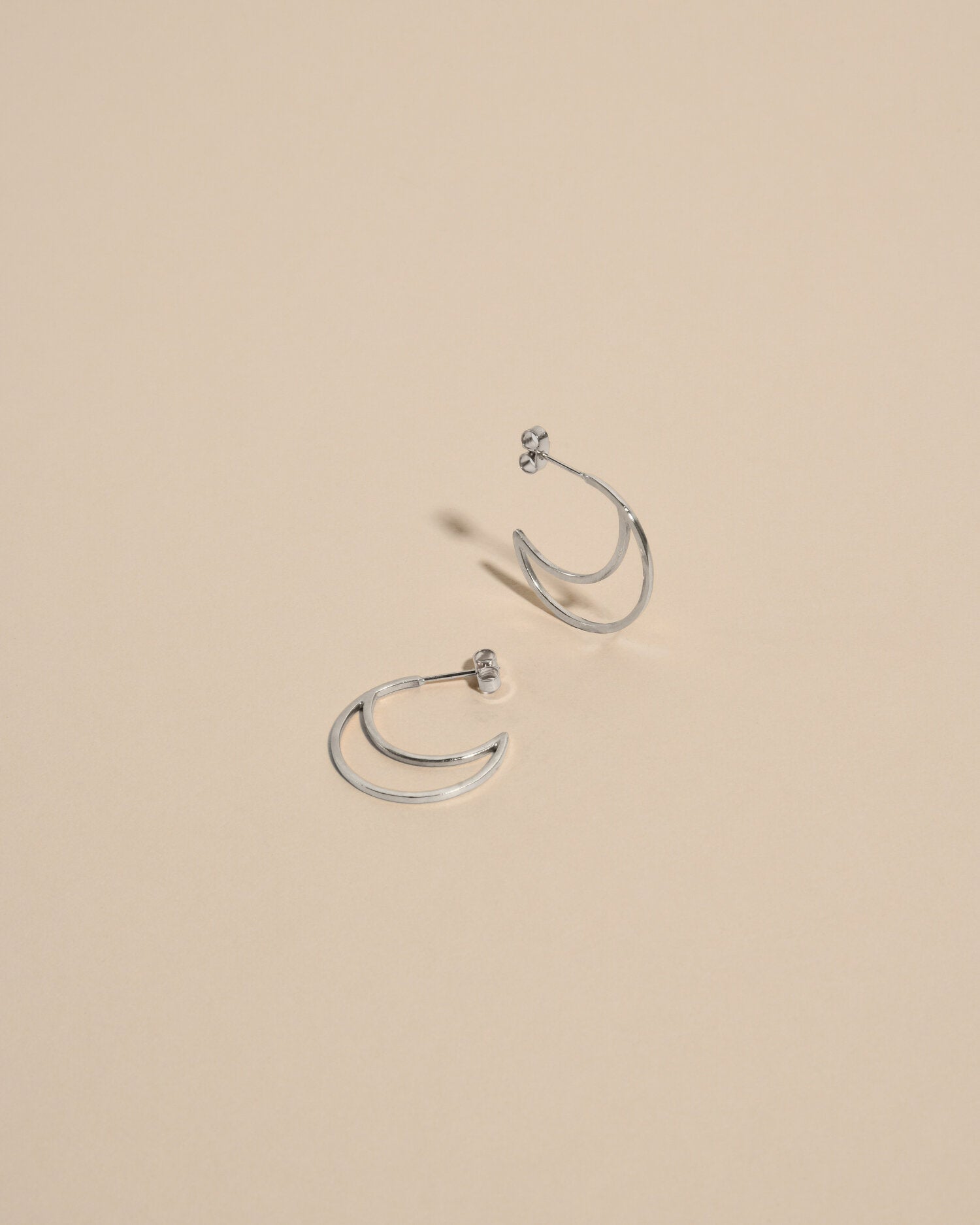 Luna Crescent Earrings in Silver | Medium Size - Lifestory