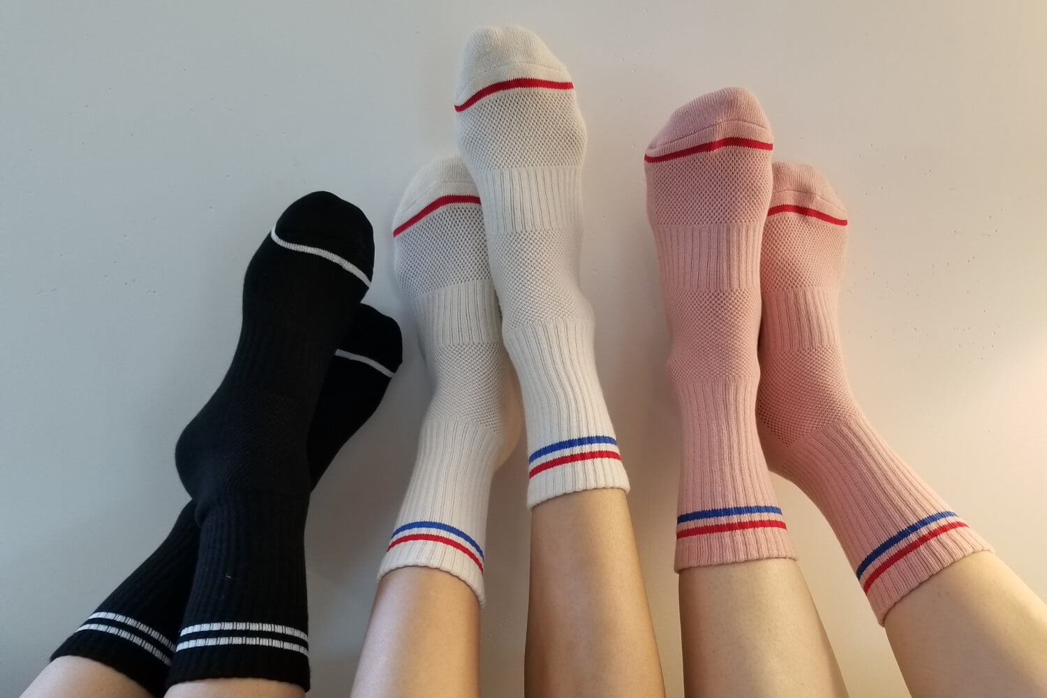 Boyfriend Socks | White & Red Stripe | by Le Bon Shoppe - Lifestory - Le Bon Shoppe