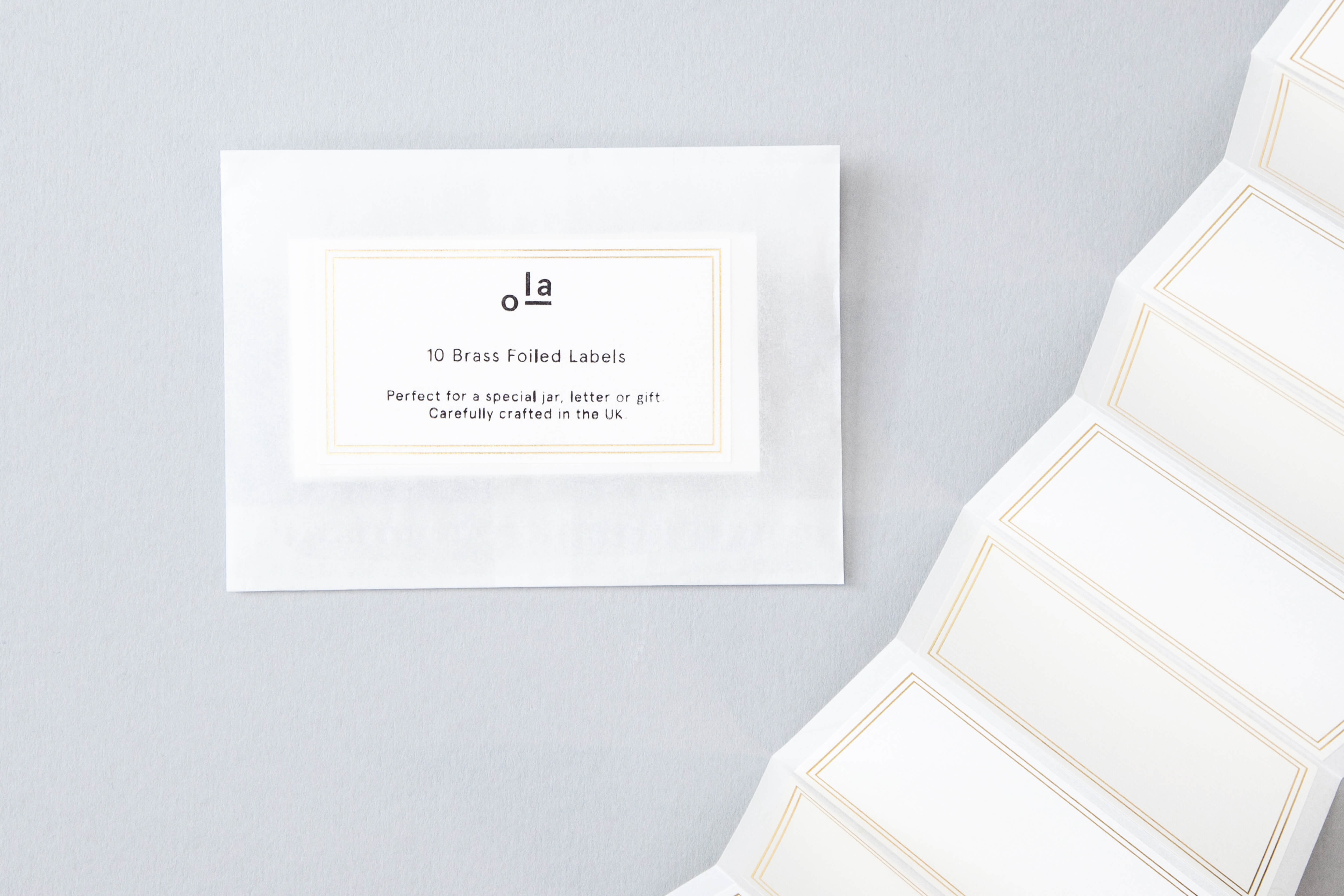 Brass Foiled Labels | Pack of 10 | by Ola - Lifestory - ola