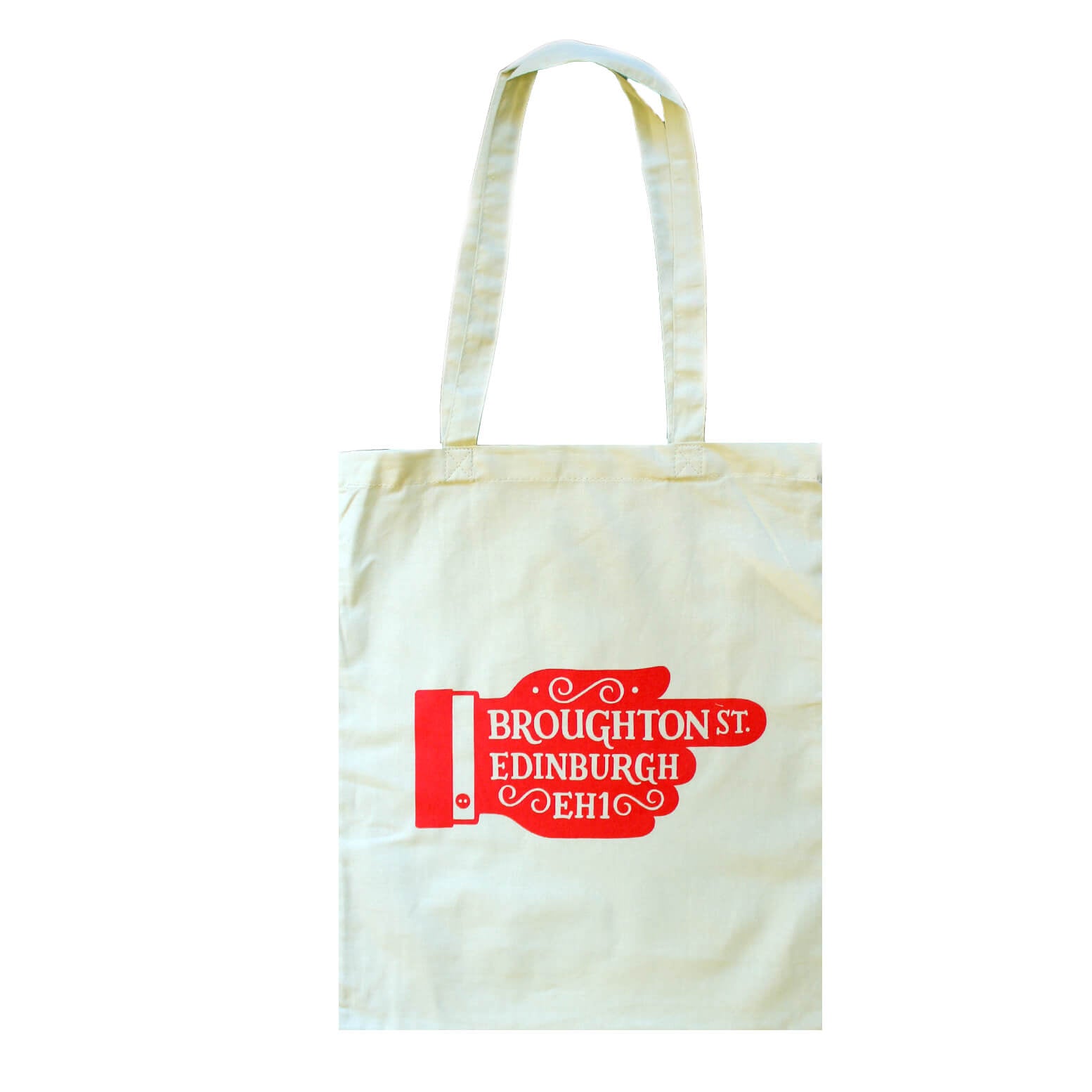 Broughton Street Tote Bag | All Money Goes to Charity XXXX | Natural & Red - Lifestory - Lifestory