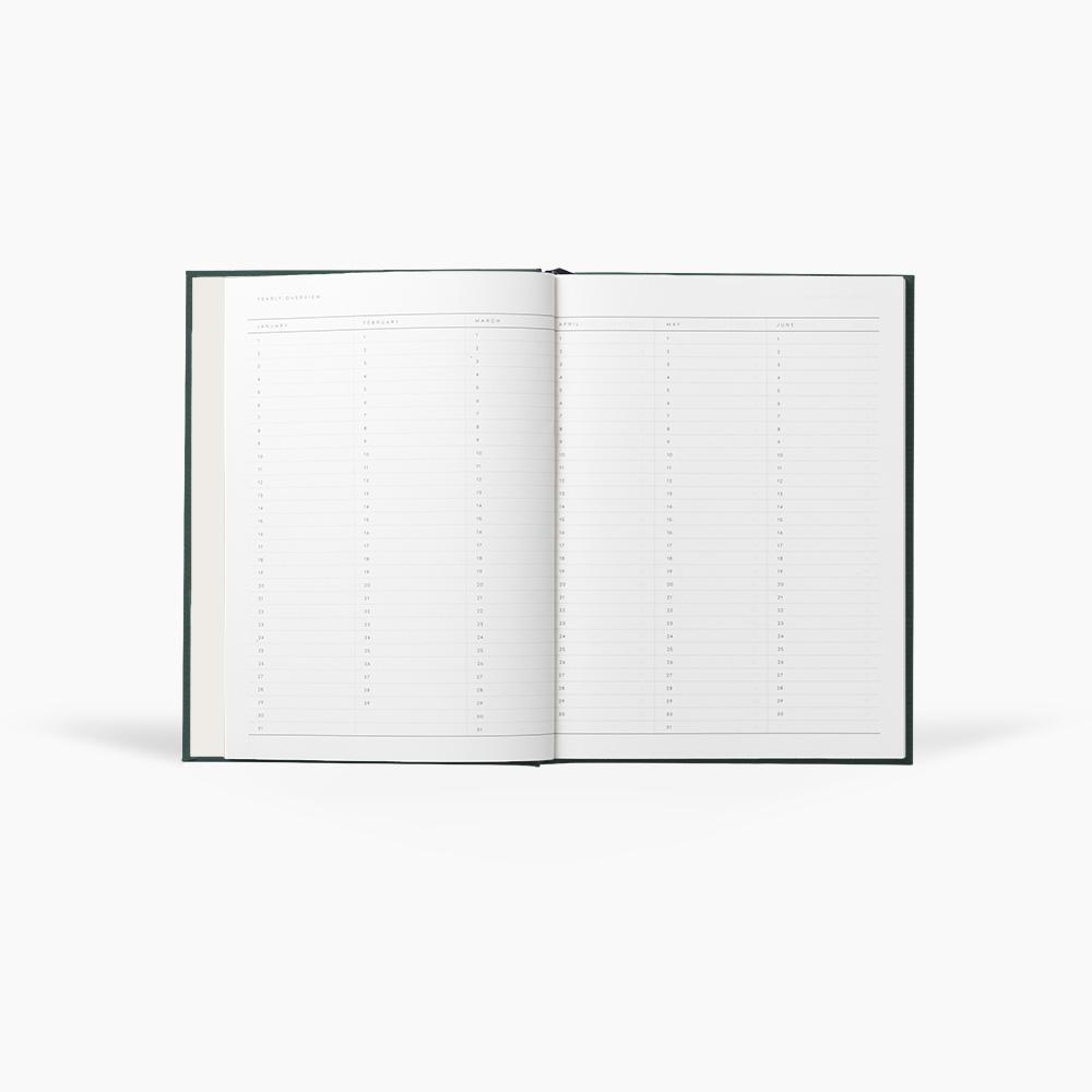 Green Weekly Journal | ' Work ' with Hardcover | by Notem Studio - Lifestory