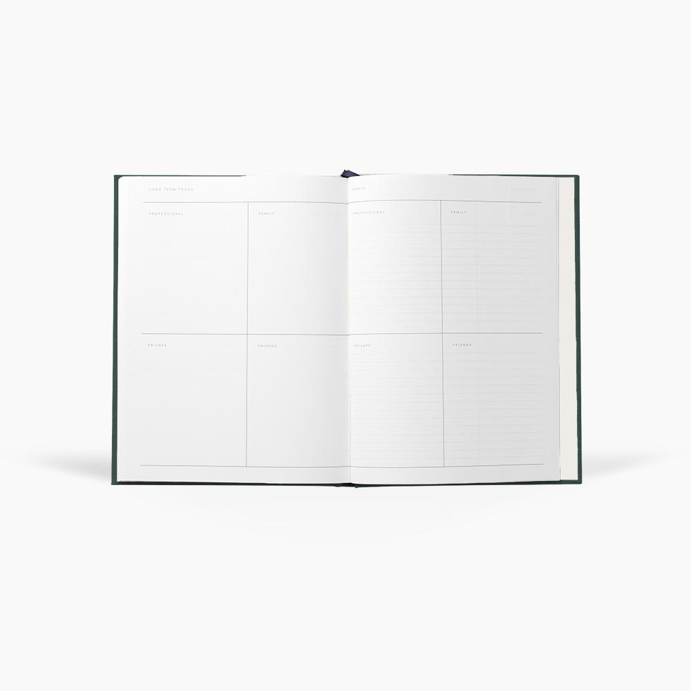 Green Weekly Journal | ' Work ' with Hardcover | by Notem Studio - Lifestory