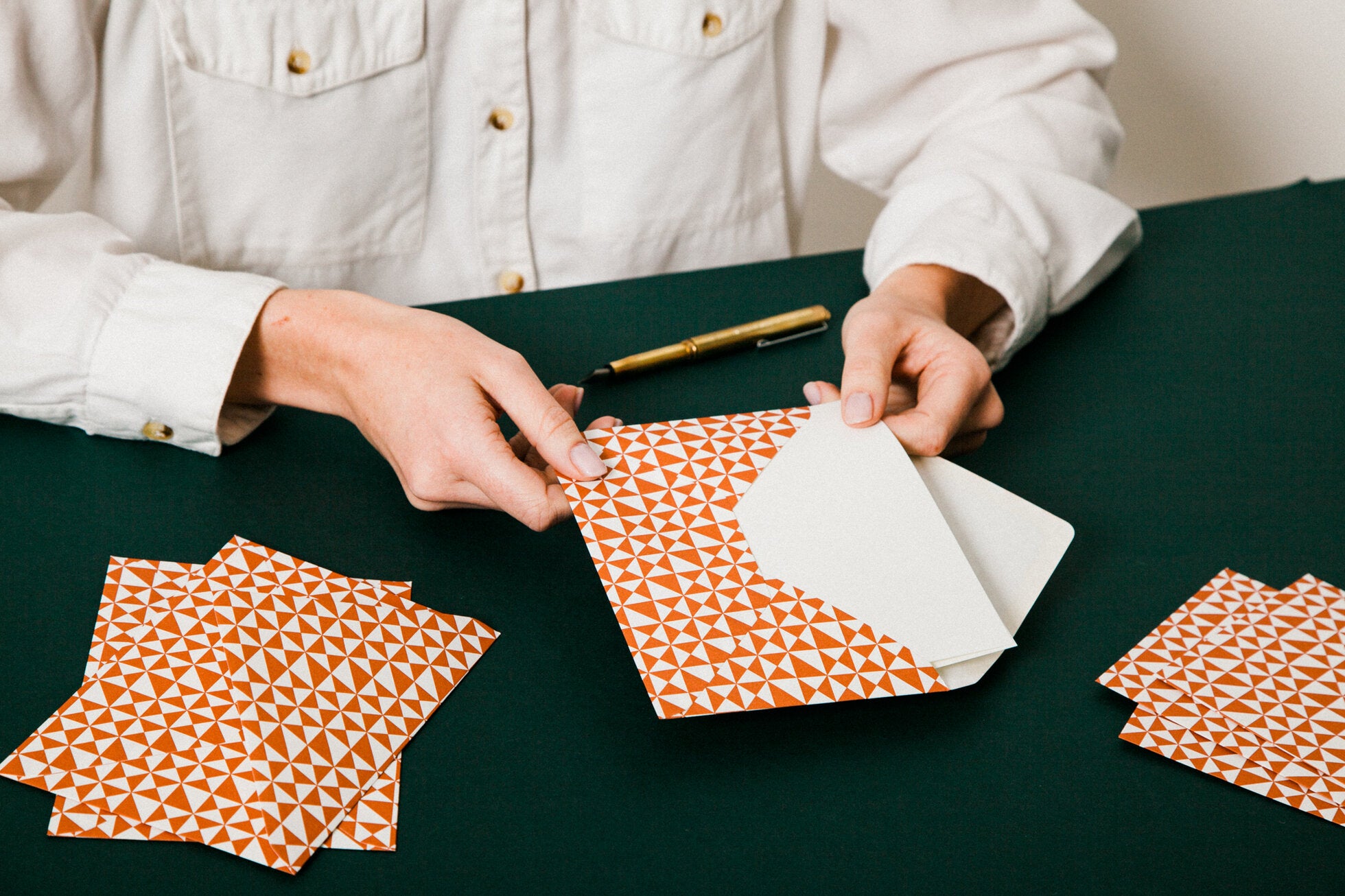 Patterned Envelopes - Set of 10 | Kaffe Print | Brick Red | by Ola - Lifestory - ola