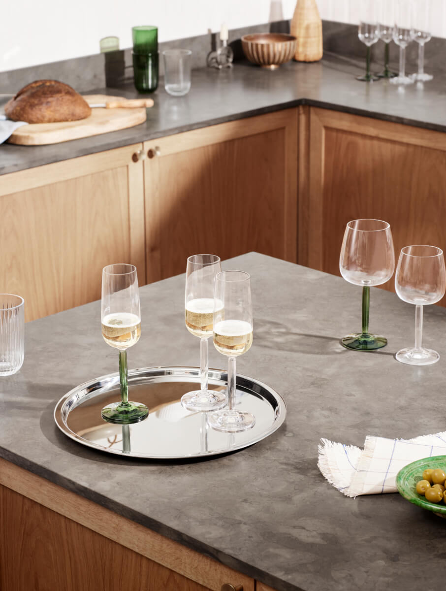 Hammershøi Champagne Glass - Set of 2 | Green | by Kähler - Lifestory - Kähler
