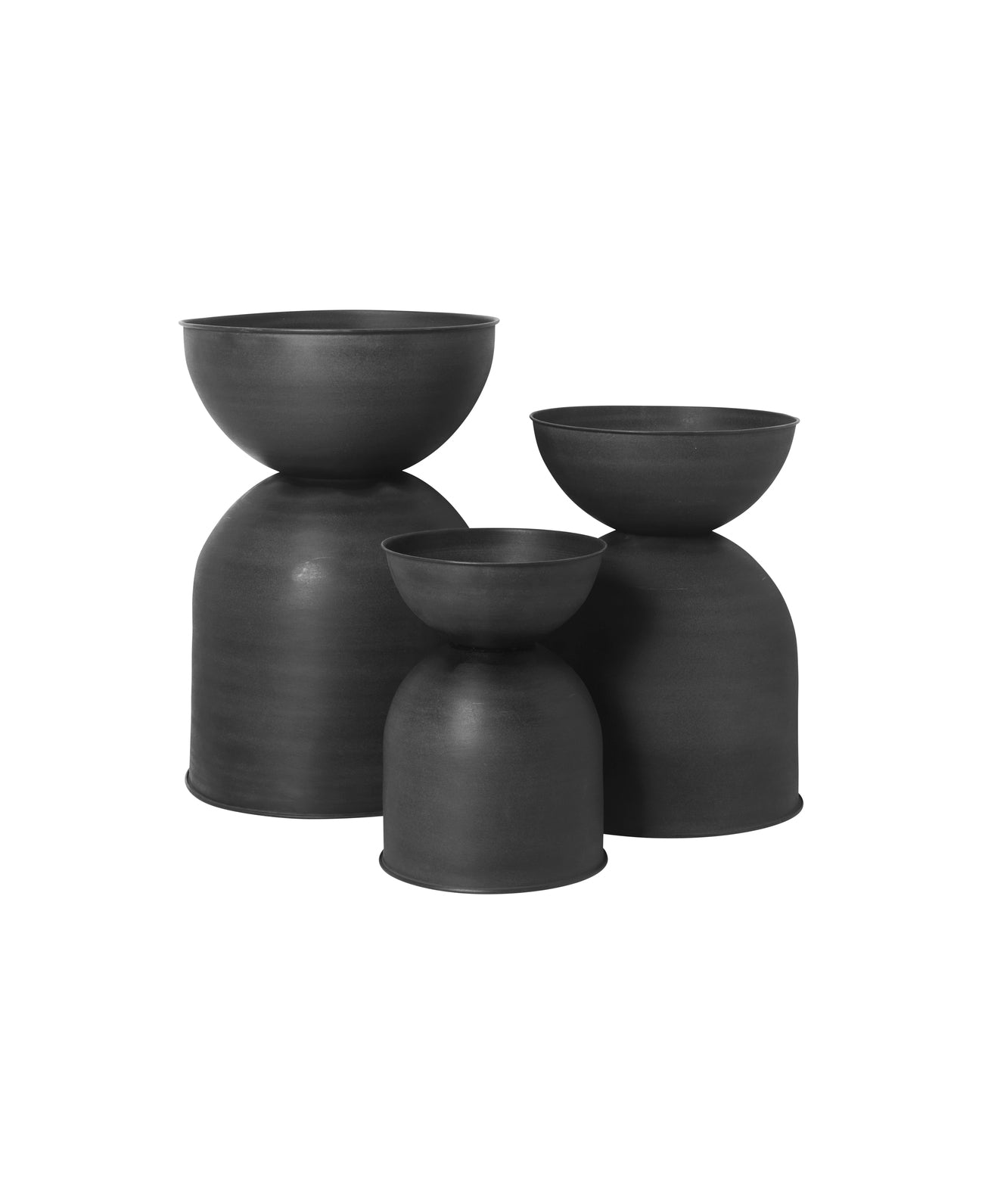 Hourglass Plant Pot | Small | Black | by ferm Living - Lifestory