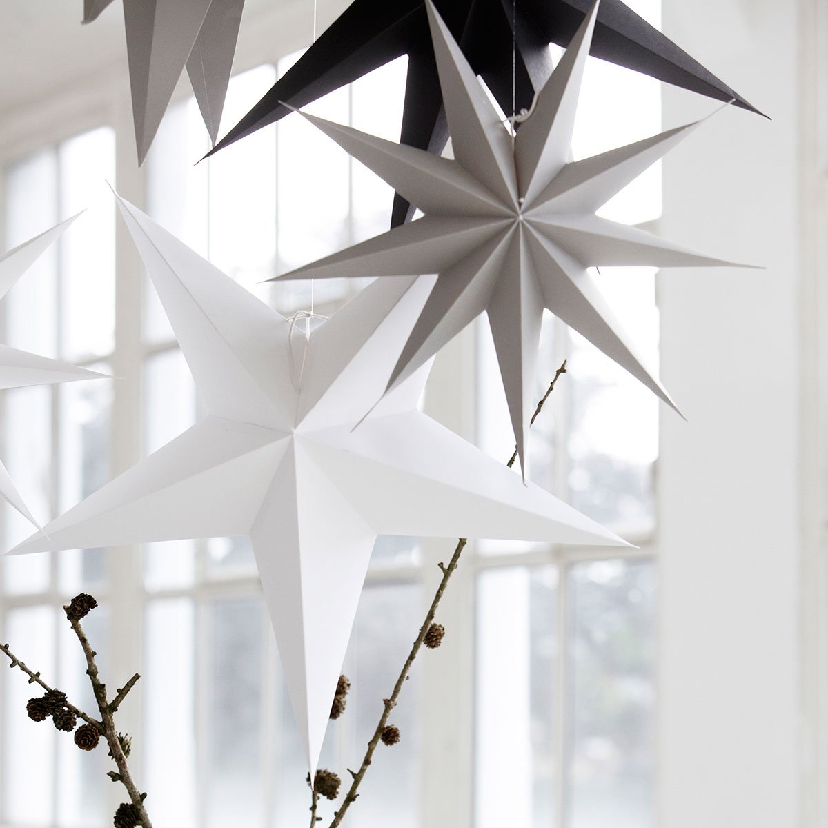 Star | Paper Star | 45cm with 9 Points | White or Light Grey - Lifestory - House Doctor