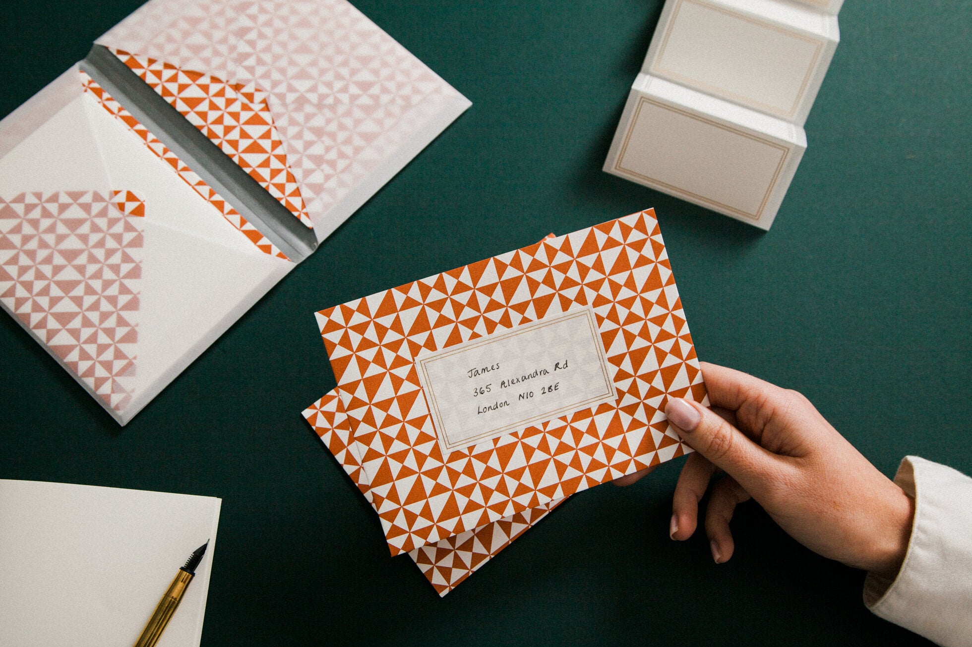 Letter Writing Set | Kaffe Print | Brick Red | by Ola - Lifestory - ola