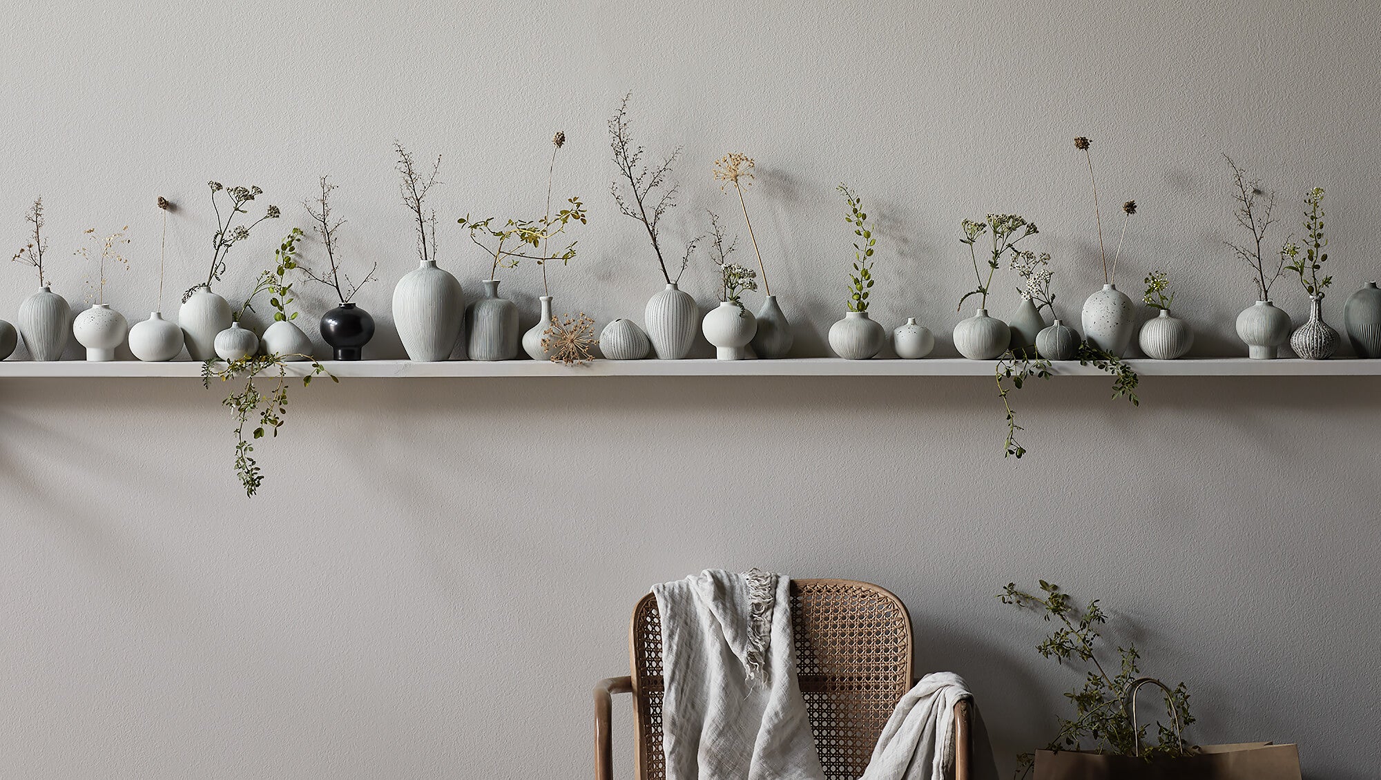 Line Vase | Medium | Vertical Grey Stripes | by Lindform - Lifestory - Lindform