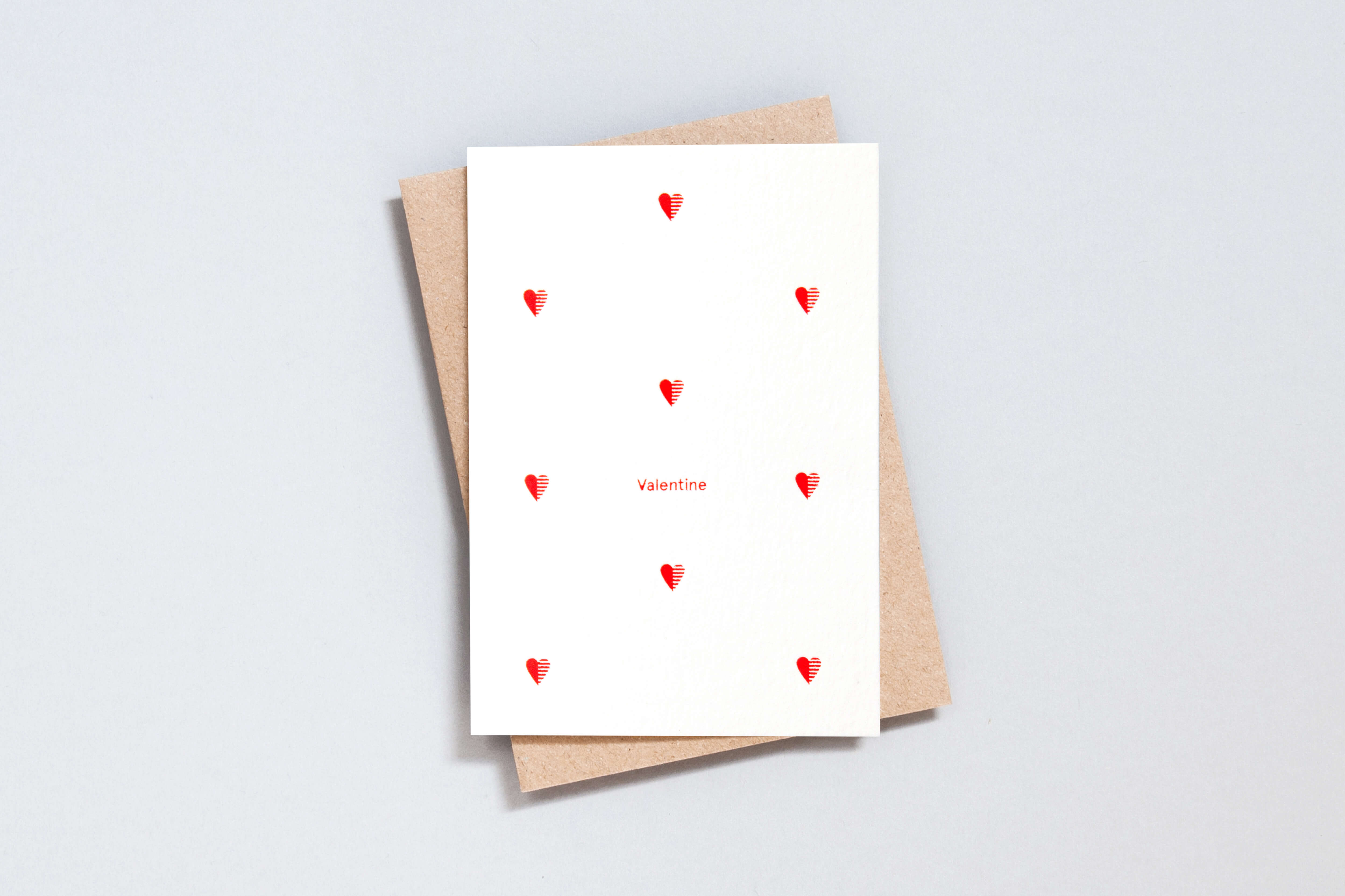 Valentine Hearts Card | Red on Cotton White | Foil Blocked | by Ola - Lifestory - ola