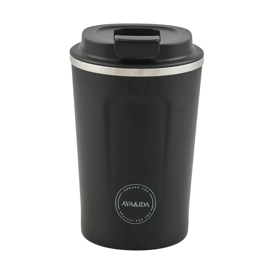 Aya & Ida CUP2GO | 380ml | Keeps Hot or Cold | Matte Black | at Lifestory