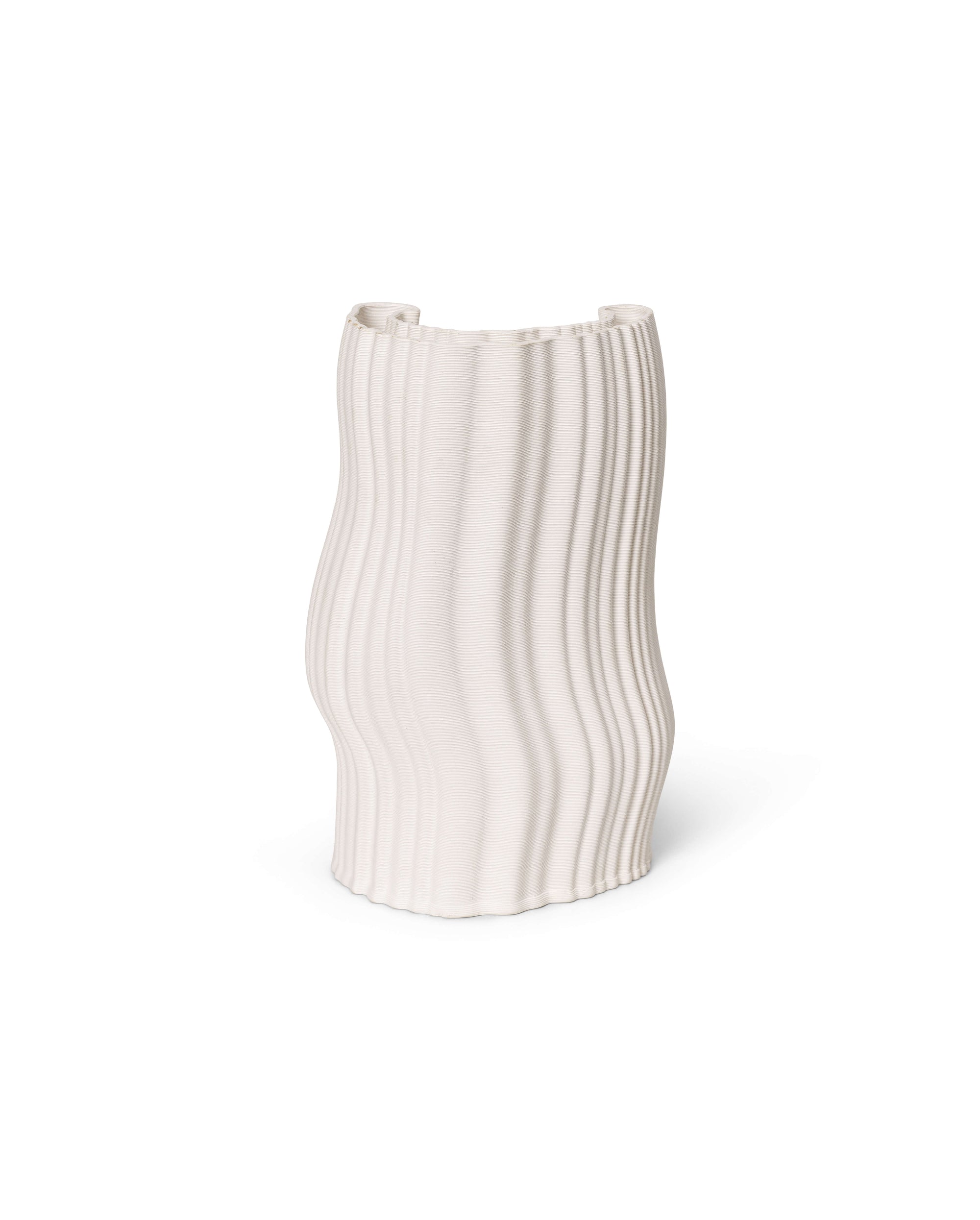 Moire Vase | Off-White | 3D Printed Clay | by ferm Living - Lifestory - ferm LIVING