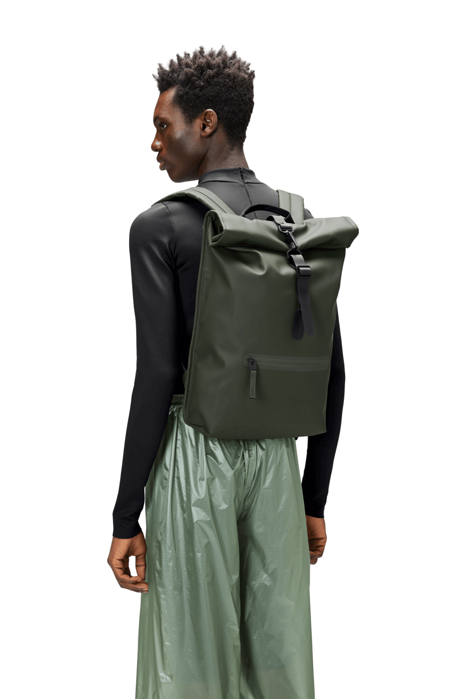 Rolltop Rucksack | Green | Waterproof | by Rains - Lifestory