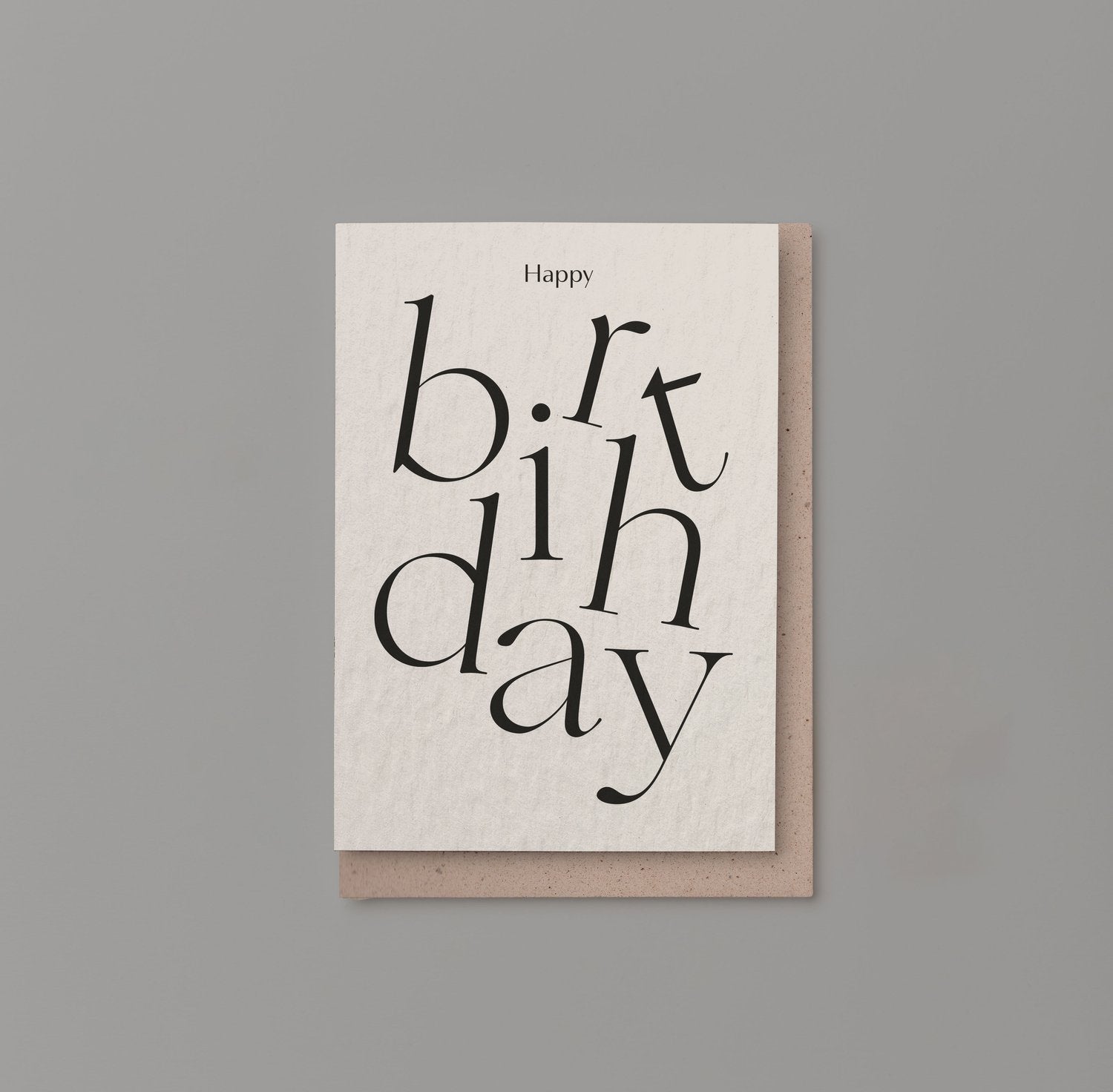Happy Birthday Card | Black on Natural - Serif | by Kinshipped - Lifestory - Kinshipped
