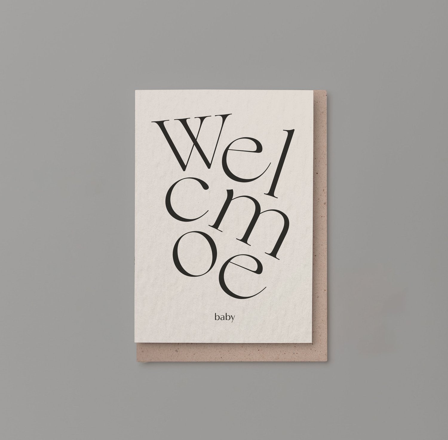 Welcome Baby Card | Black on Natural - Serif | by Kinshipped - Lifestory - Kinshipped