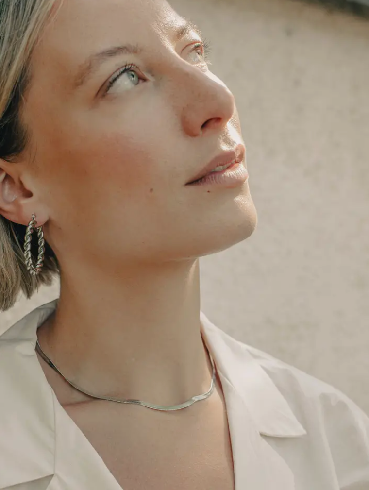 Silver Snake Chain Choker Necklace | Waterproof | Gift Boxed | by Nordic Muse - Lifestory - Nordic Muse