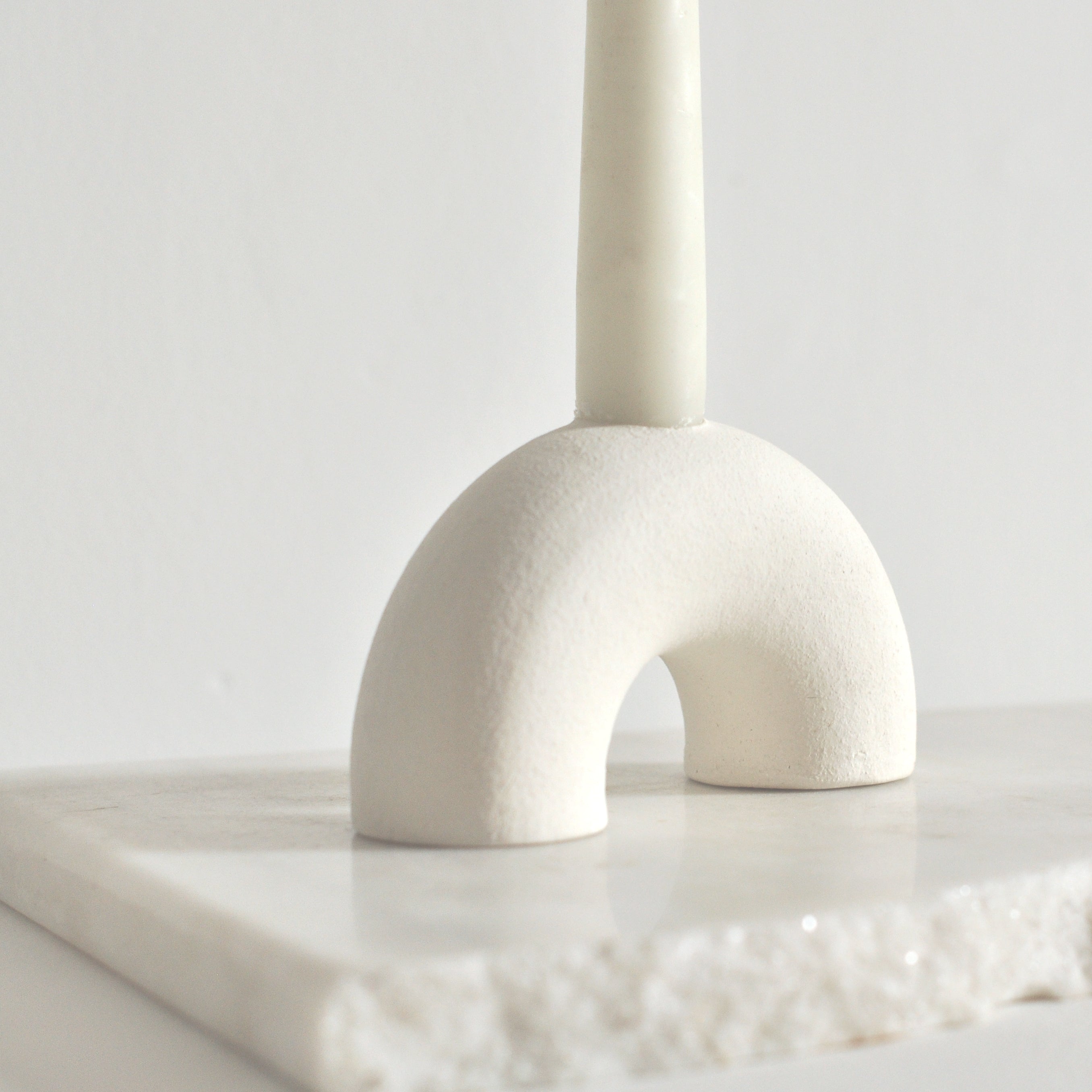 Arch Candle Holder | White | Handmade in Edinburgh | by Studio Brae - Lifestory - Studio Brae