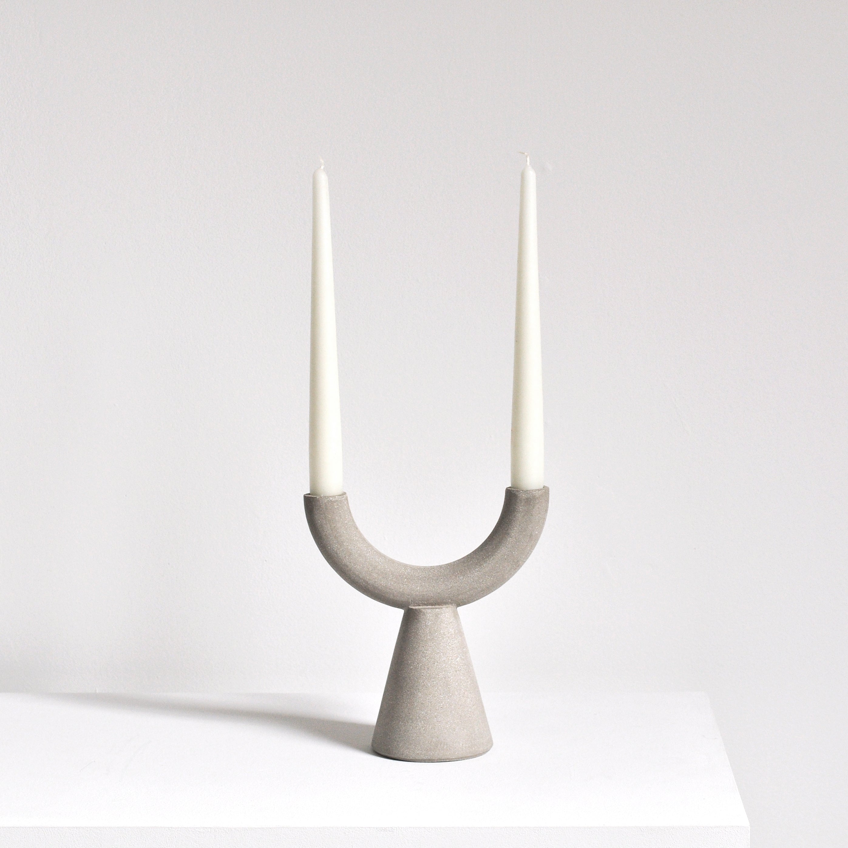 Double Candelabra | Grey | Handmade in Edinburgh | by Studio Brae - Lifestory - Studio Brae