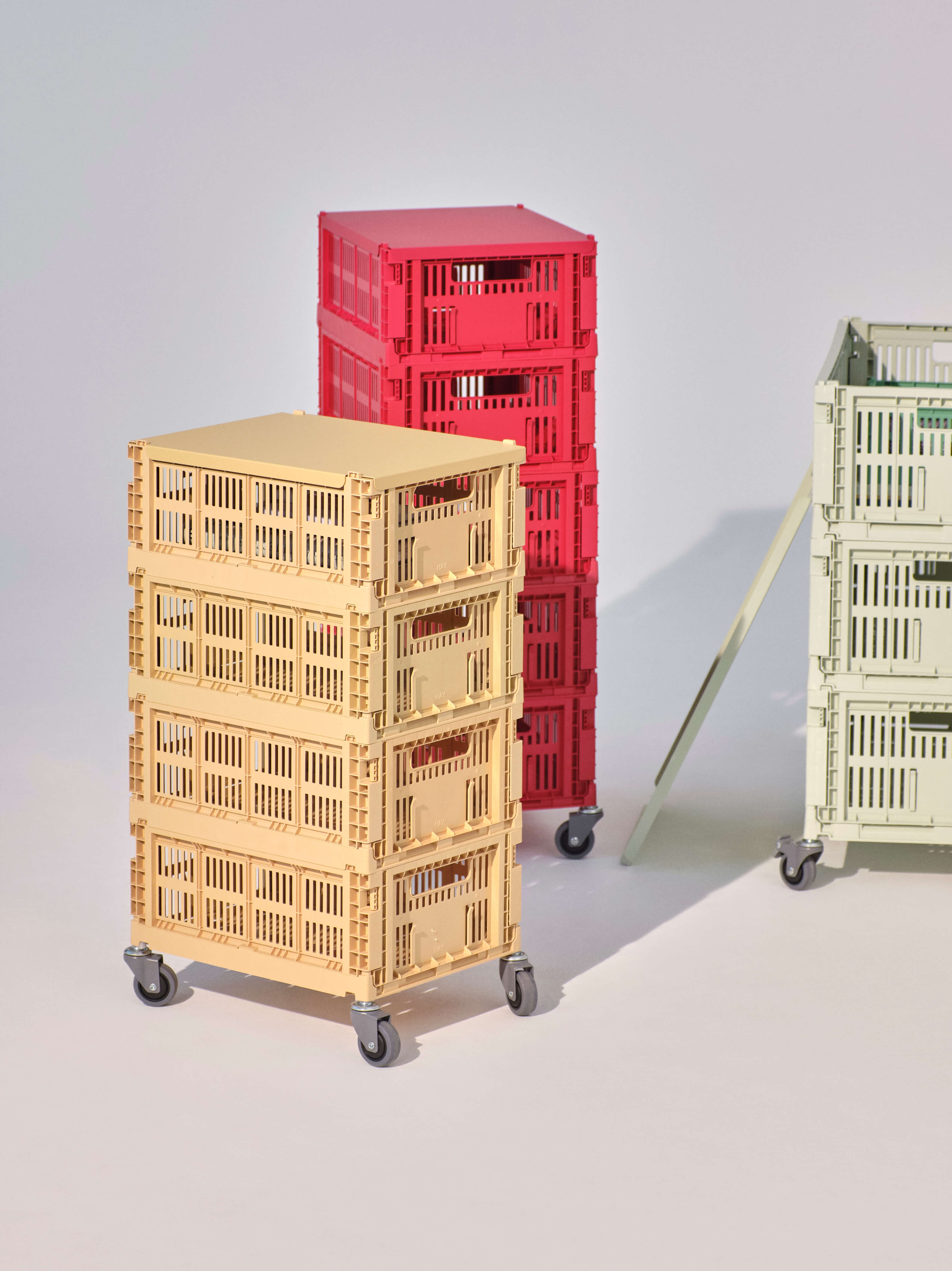 Wheels for Colour Crates - Set of 4 | Medium | Grey | by HAY - Lifestory - HAY