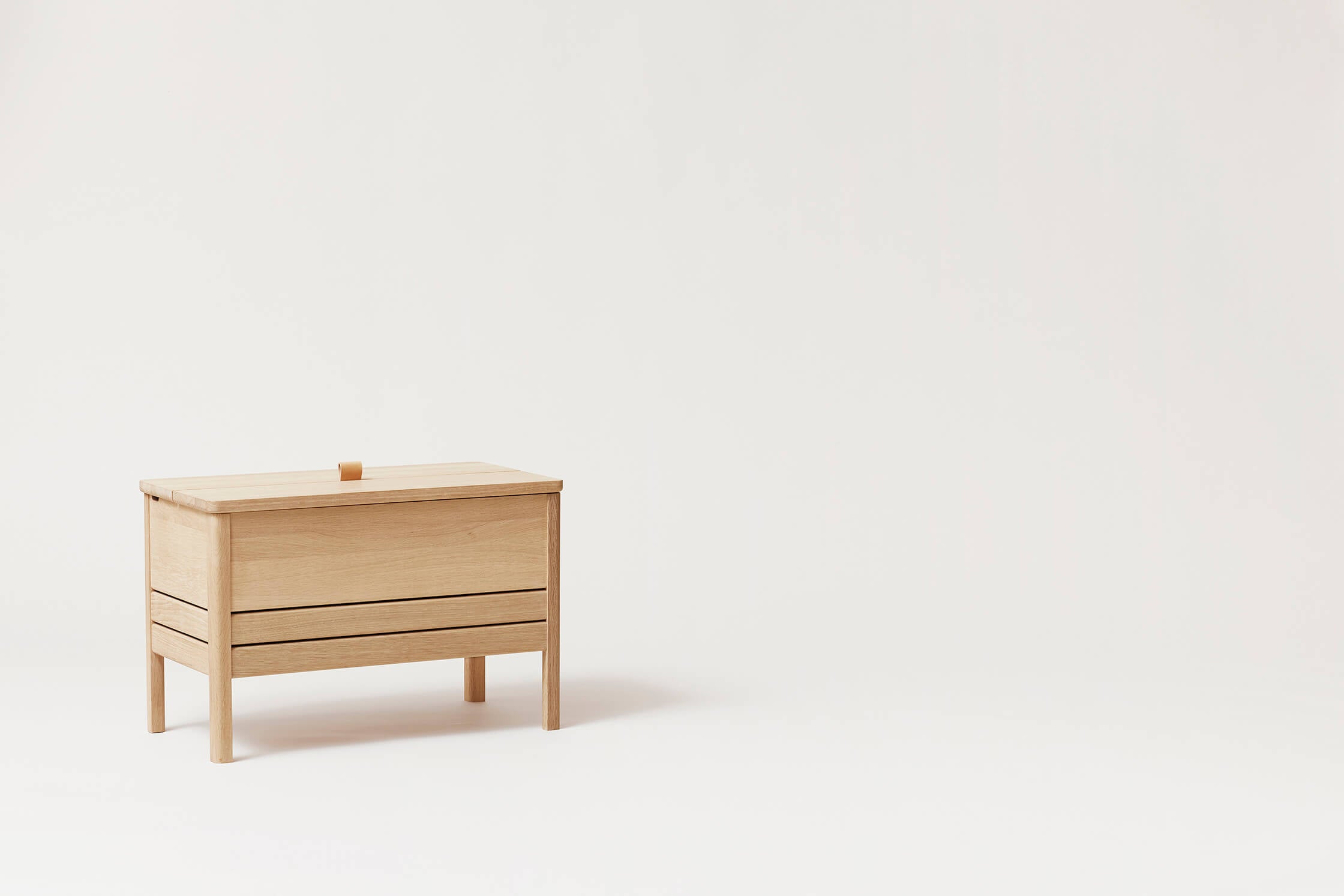 A Line Storage Bench | 68cm | White Oiled Oak | by Form & Refine - Lifestory - Form & Refine