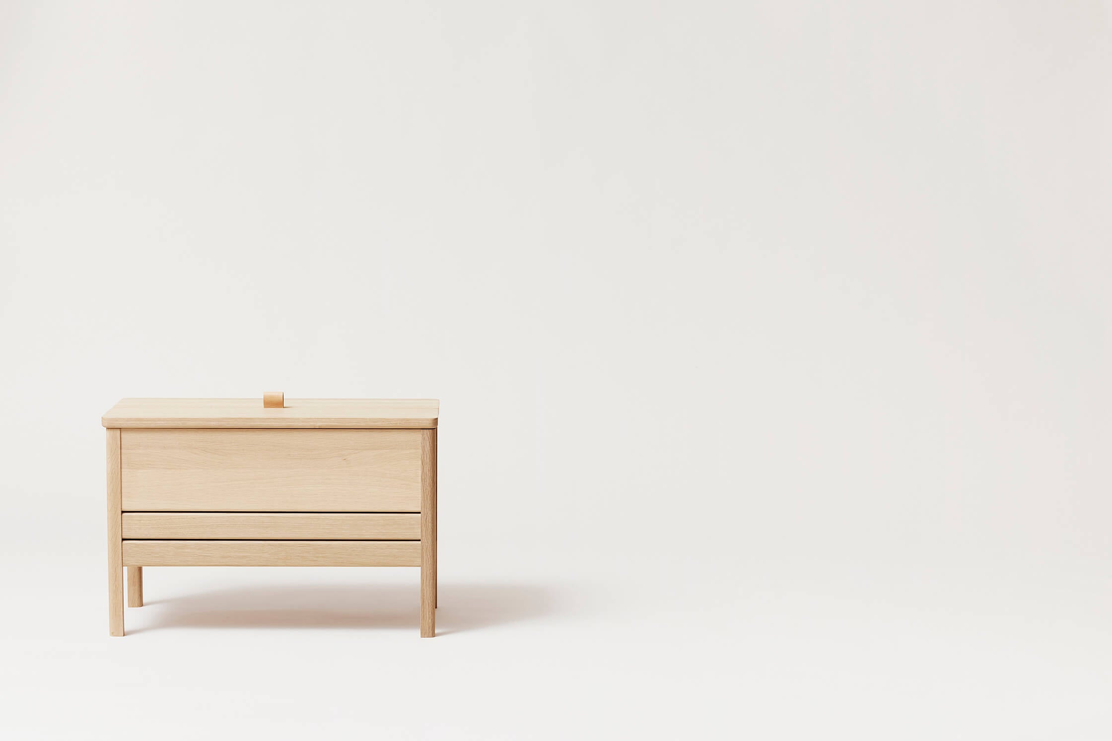 A Line Storage Bench | 68cm | White Oiled Oak | by Form & Refine - Lifestory - Form & Refine