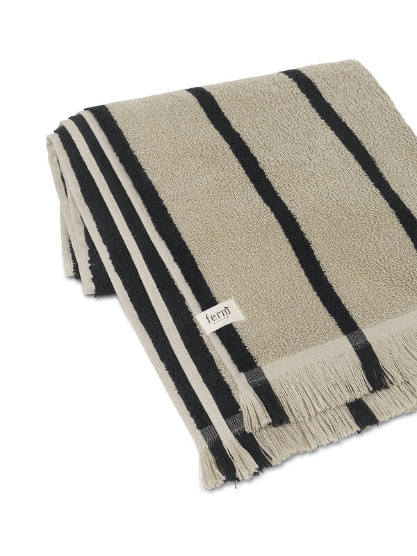 Alee Hand Towel | Sand & Black | Cotton | by ferm Living - Lifestory - ferm LIVING