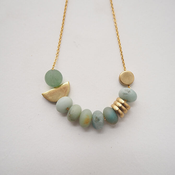 Atoll Lagoon Necklace | Amazonite & Brass | by brass+bold - Lifestory - brass+bold