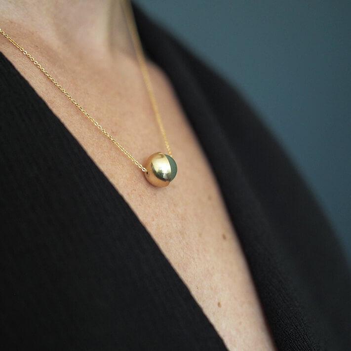 Aventurine & Brass Cup Necklace | by brass+bold - Lifestory - brass+bold