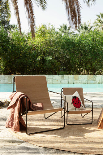 Desert Lounge Chair | Black Frame + Sand Fabric | by ferm Living - Lifestory - ferm Living