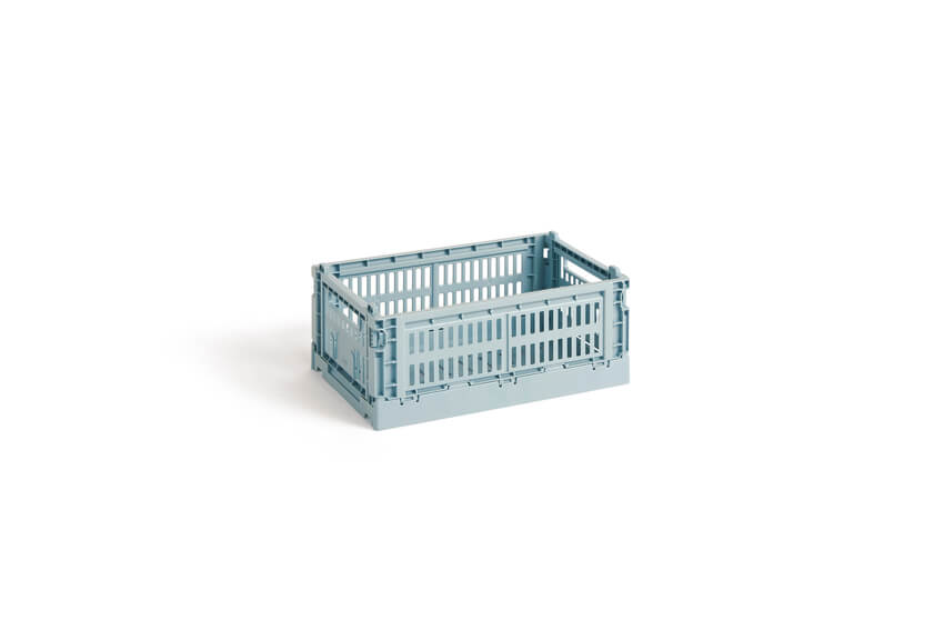 HAY Colour Crate Collapsible Small in Dusty Blue | Lifestory