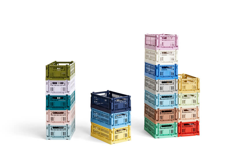 EMBARGO UNTIL 17/05/22 Colour Crate - Collapsible | Small | Various Colours | 100% Recycled Plastic | by HAY - Lifestory - HAY