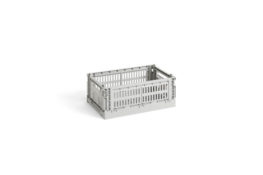 HAY Colour Crate Collapsible Small in Light Grey | Lifestory