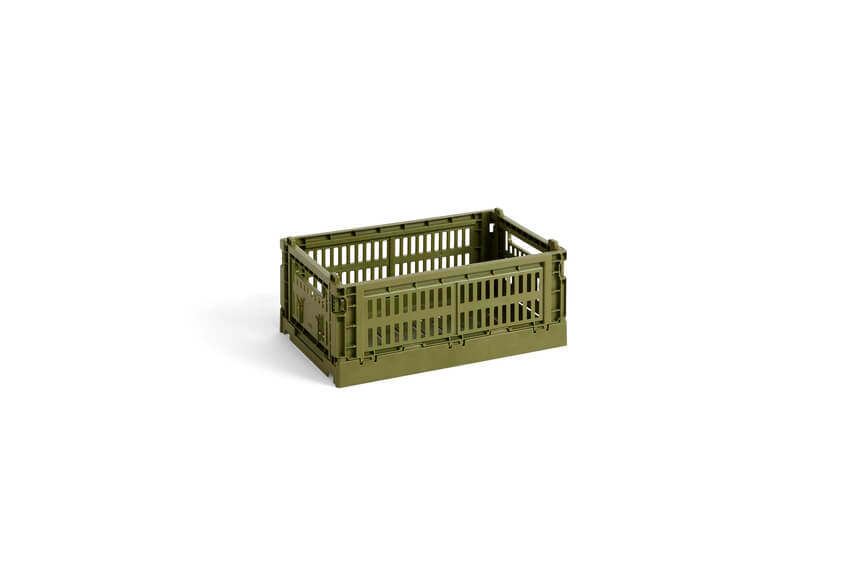 HAY Colour Crate Collapsible Small in Olive | Lifestory