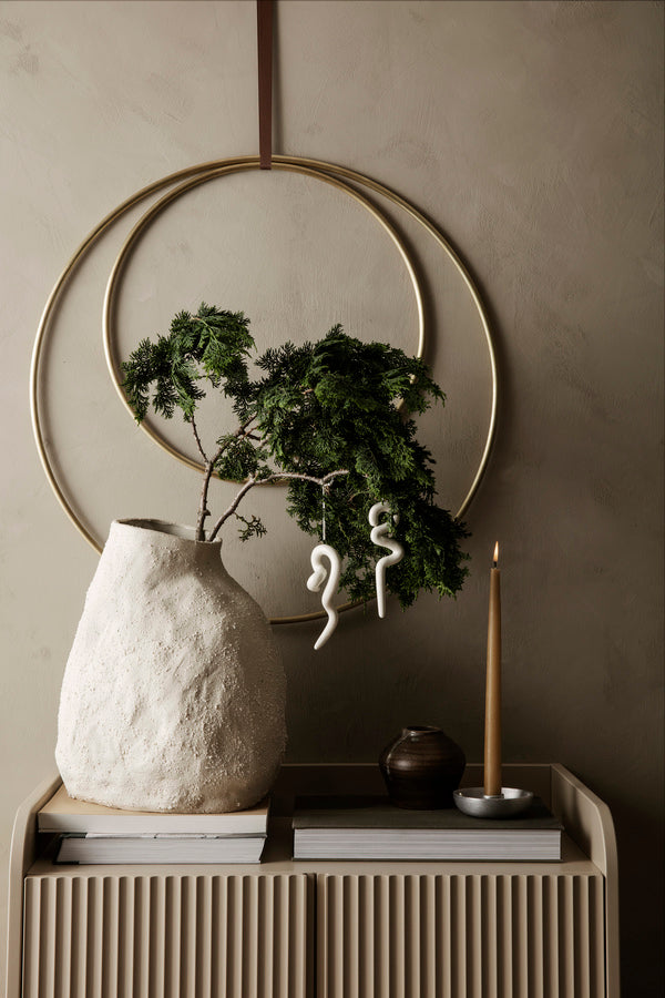 Doodle Ornaments | Set of 2 | Off-White Ceramic - Lifestory - ferm Living