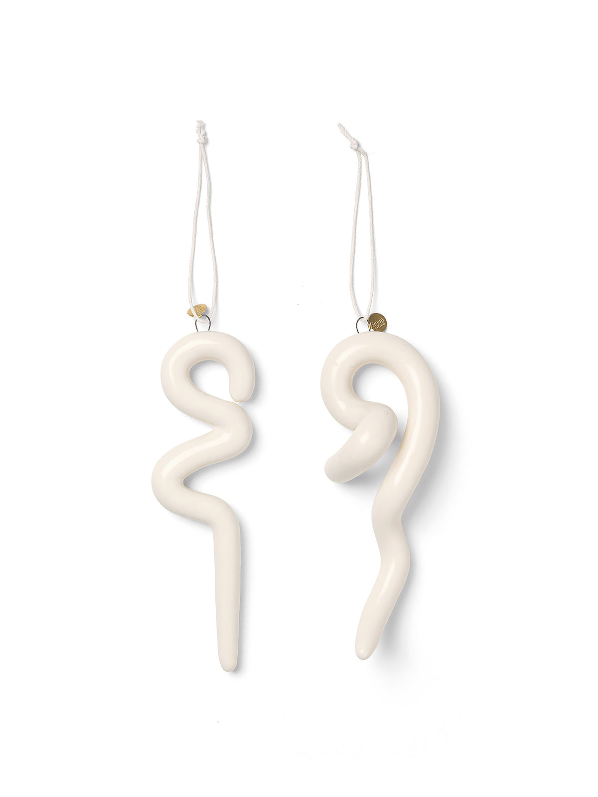 Doodle Ornaments | Set of 2 | Off-White Ceramic - Lifestory - ferm Living