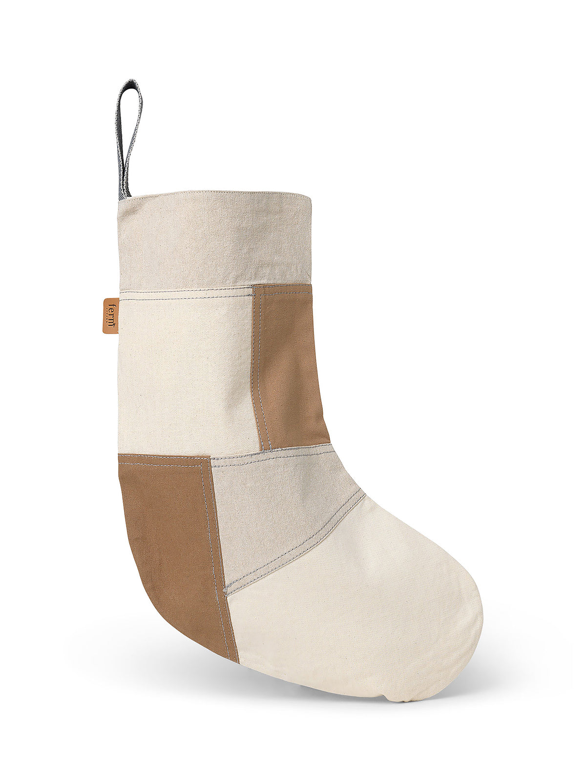 Tonal Patchwork Christmas Stocking | Cotton | by ferm Living - Lifestory - ferm Living