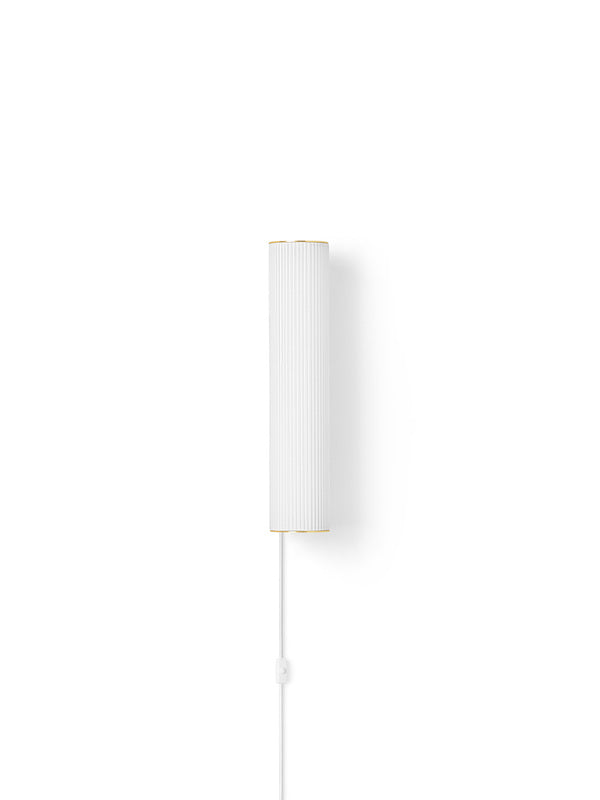 Vuelta Wall Lamp | Reeded Glass | 40cm | White & Brass - Lifestory - ferm LIVING